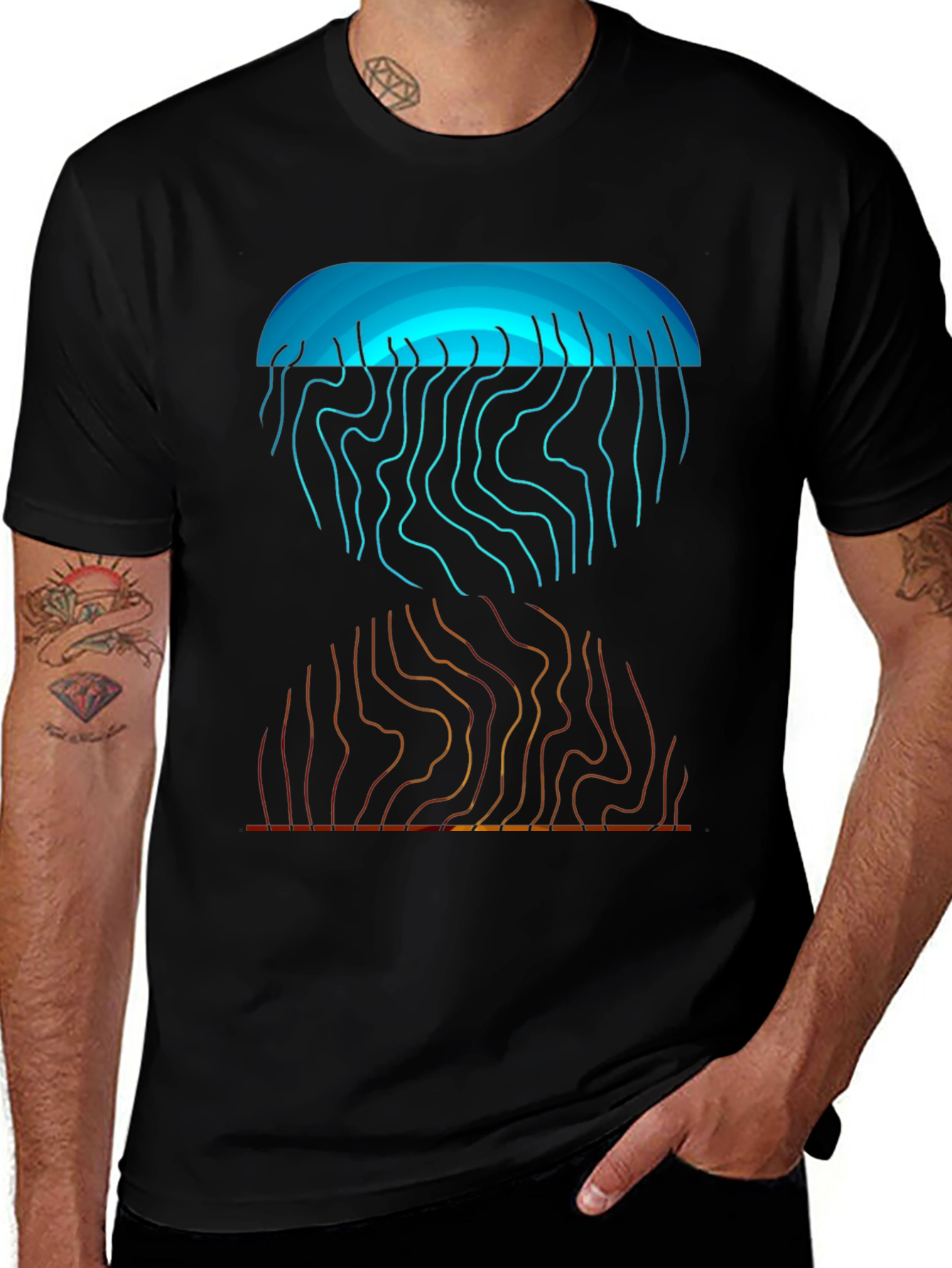 Variant 8 of Abstract Jellyfish Graphic Tee - Modern Casual Style
