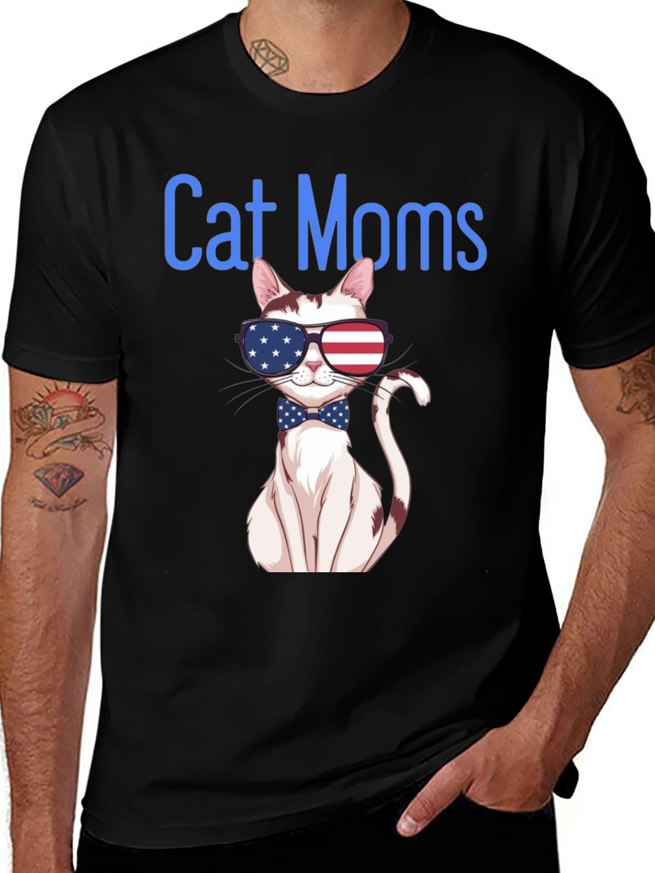 Variant 15 of Cat Moms T-Shirt - Patriotic Kitty