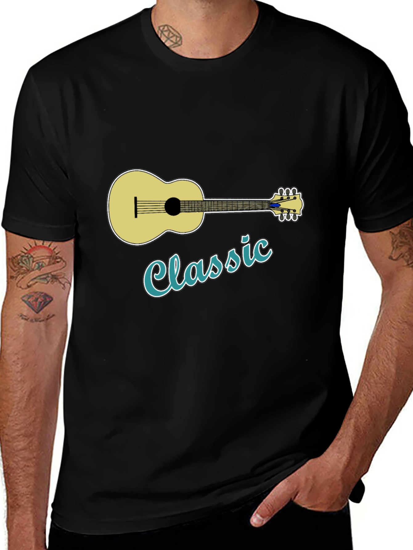 Variant 2 of Classic Guitar Graphic Tee - Music Lover's T-Shirt