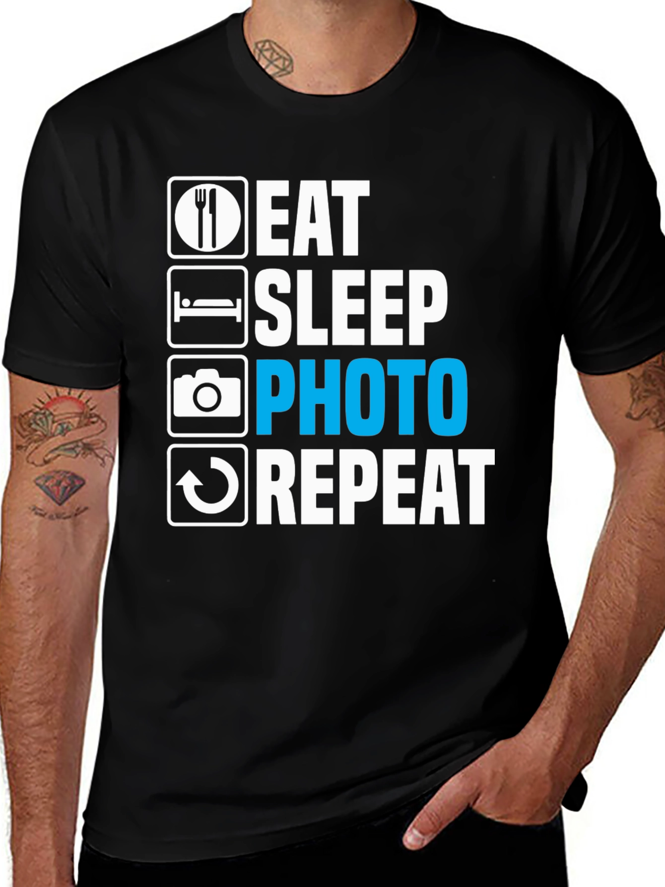 Variant 30 of Eat Sleep Photo Repeat Graphic Tee - Photographer Gift
