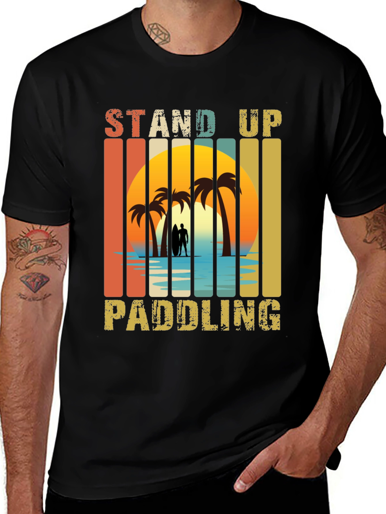 Stand Up Paddling Retro Graphic Tee