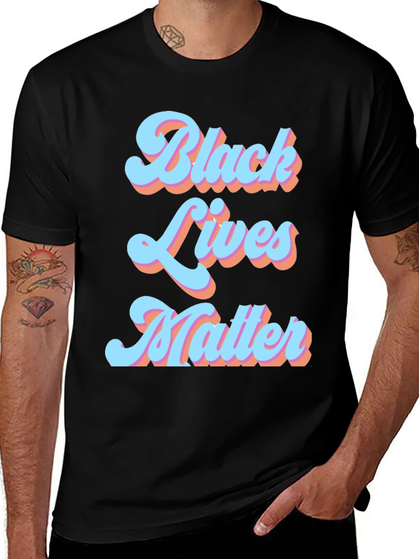 Black Black Lives Matter Graphic Tee - Retro Design main image