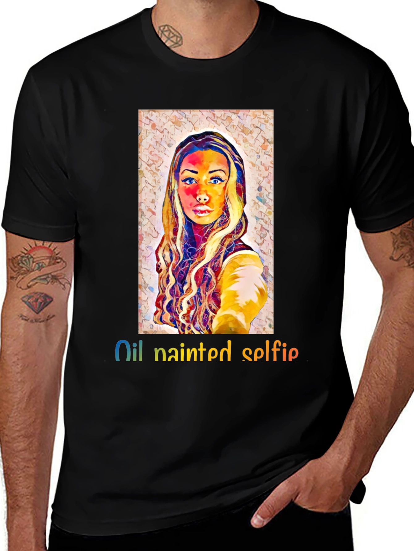 Variant 2 of Oil Painted Selfie Graphic Tee