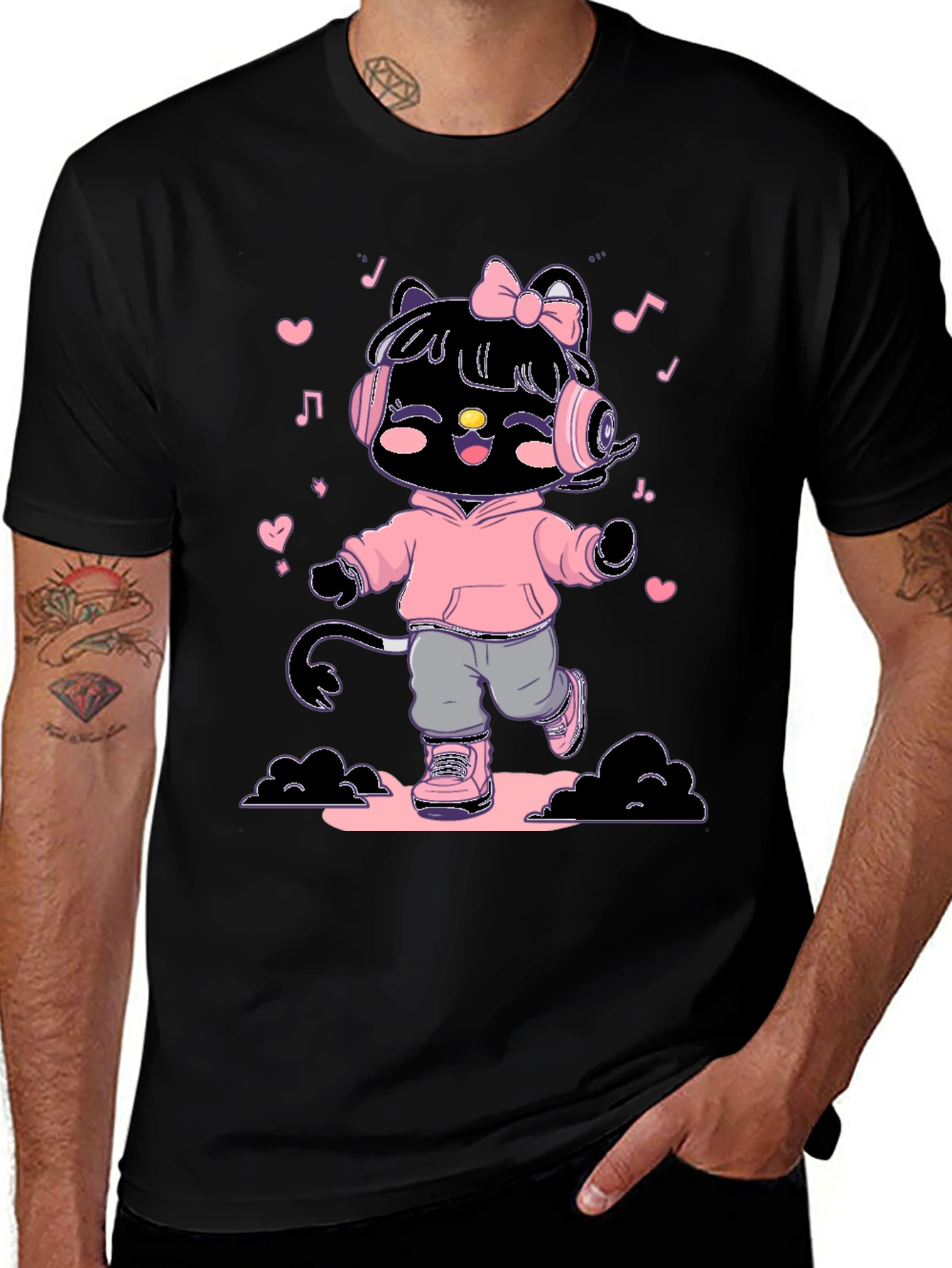 Variant 6 of Cute Kitty DJ Graphic T-Shirt