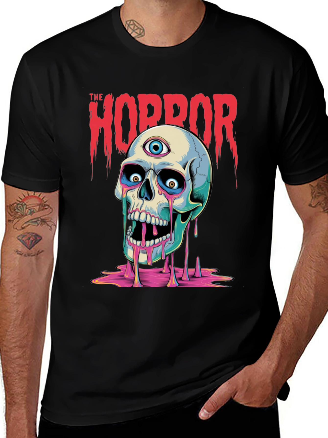 Variant 11 of Horror Skull Graphic Print T-Shirt - Men's