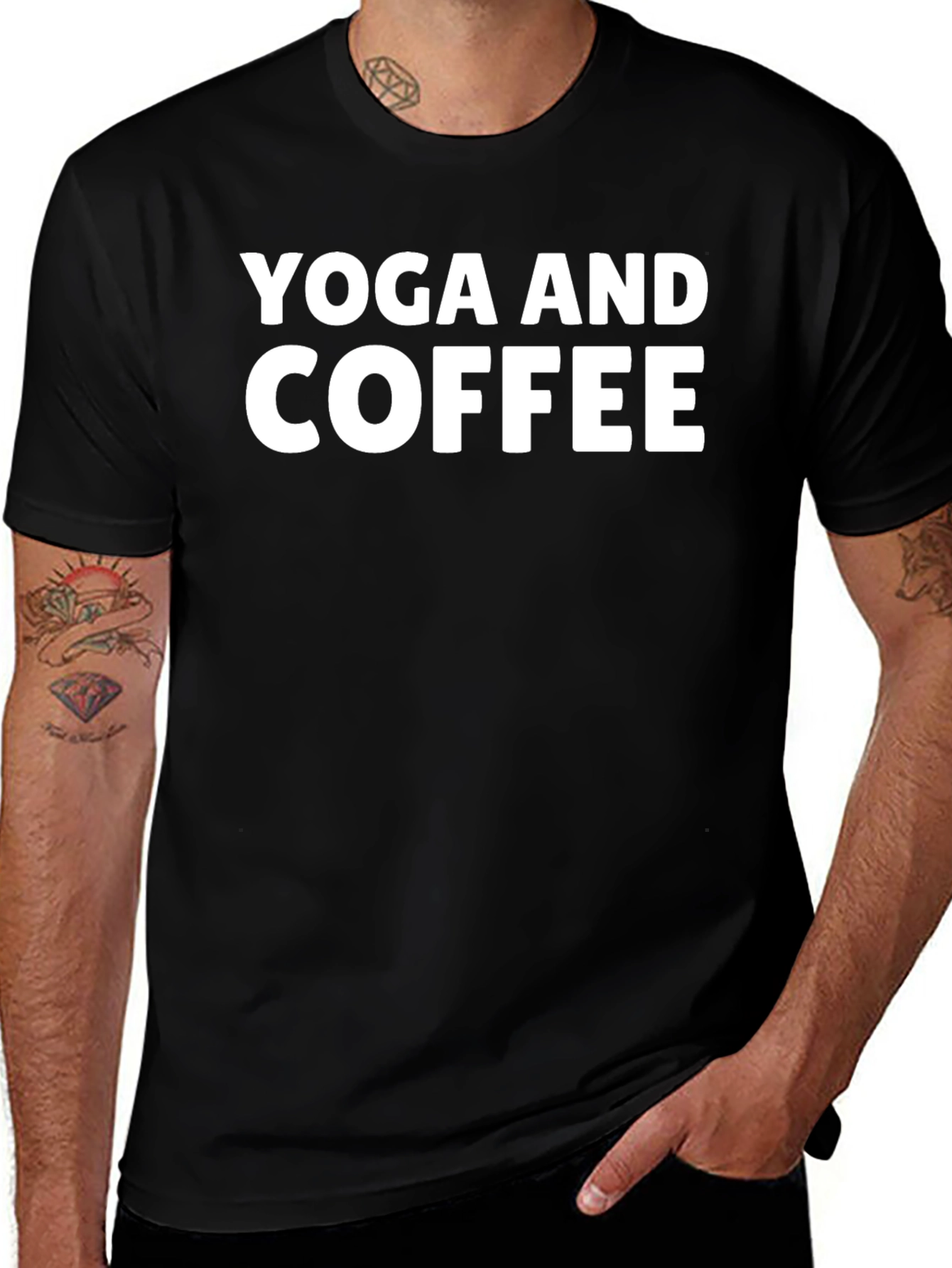 Variant 22 of Yoga and Coffee Graphic Tee - Unisex