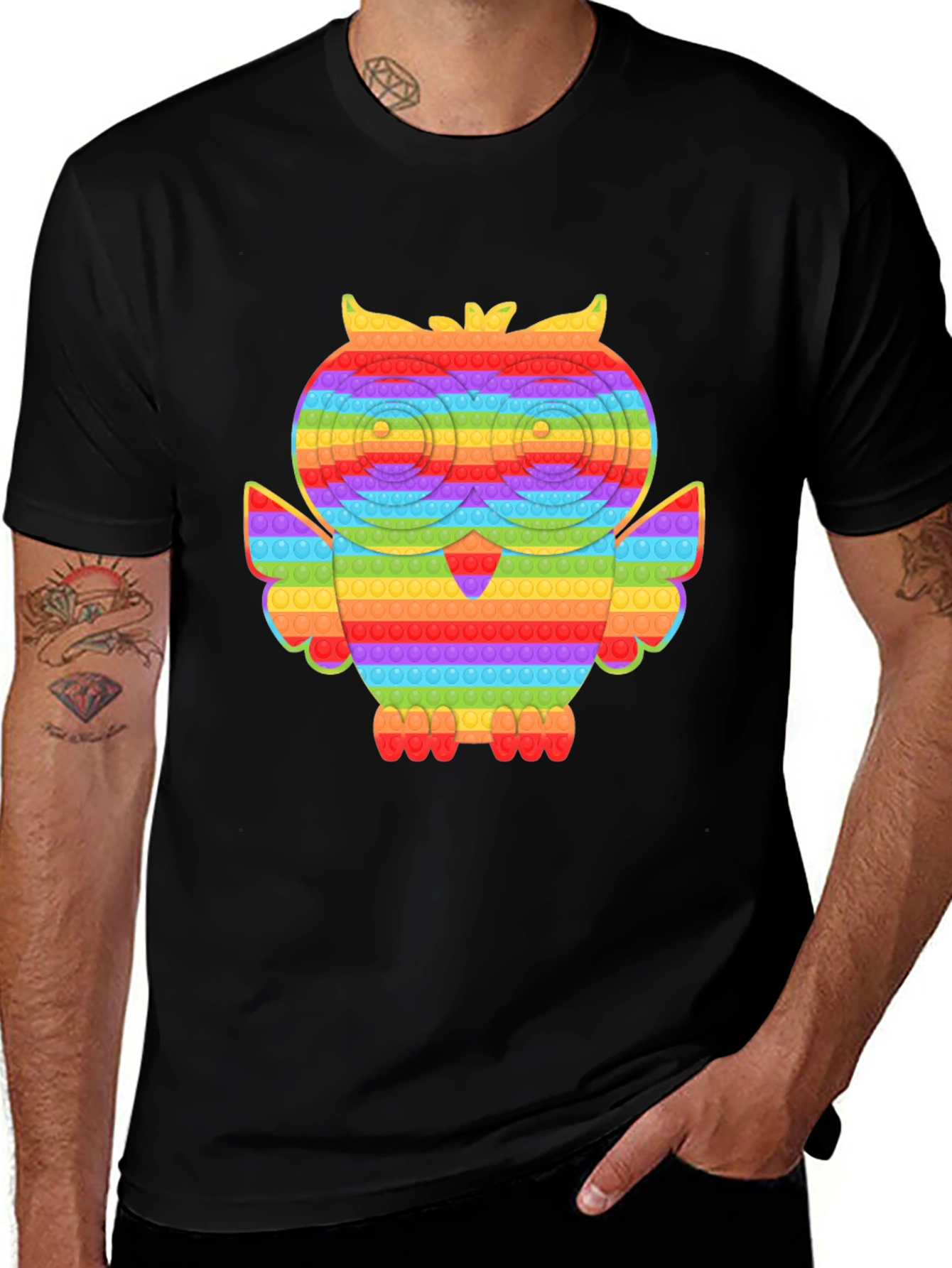 Variant 17 of Rainbow Owl Pop It T-Shirt