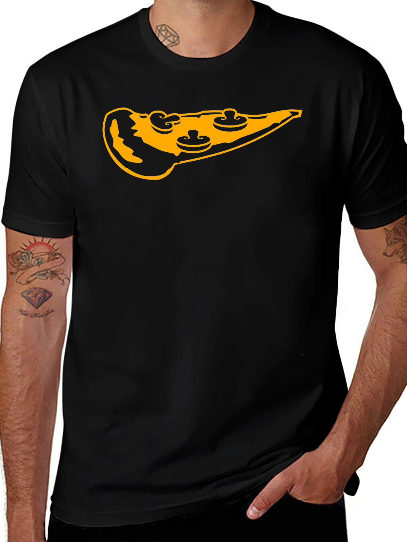 Variant 14 of Pizza Slice Graphic Tee - Fun & Stylish Black T-Shirt