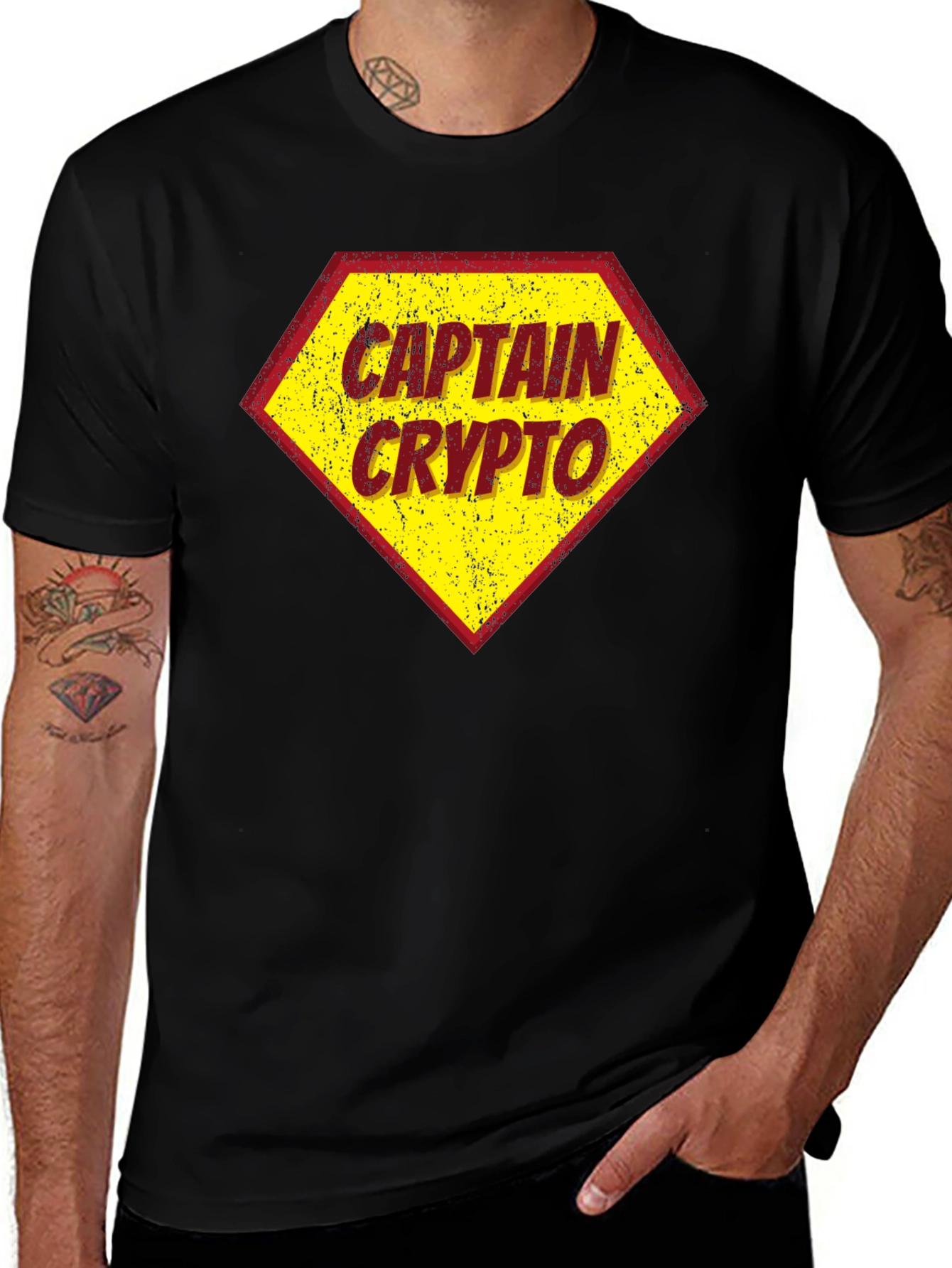 Variant 16 of Captain Crypto T-Shirt - Black Crypto Tee