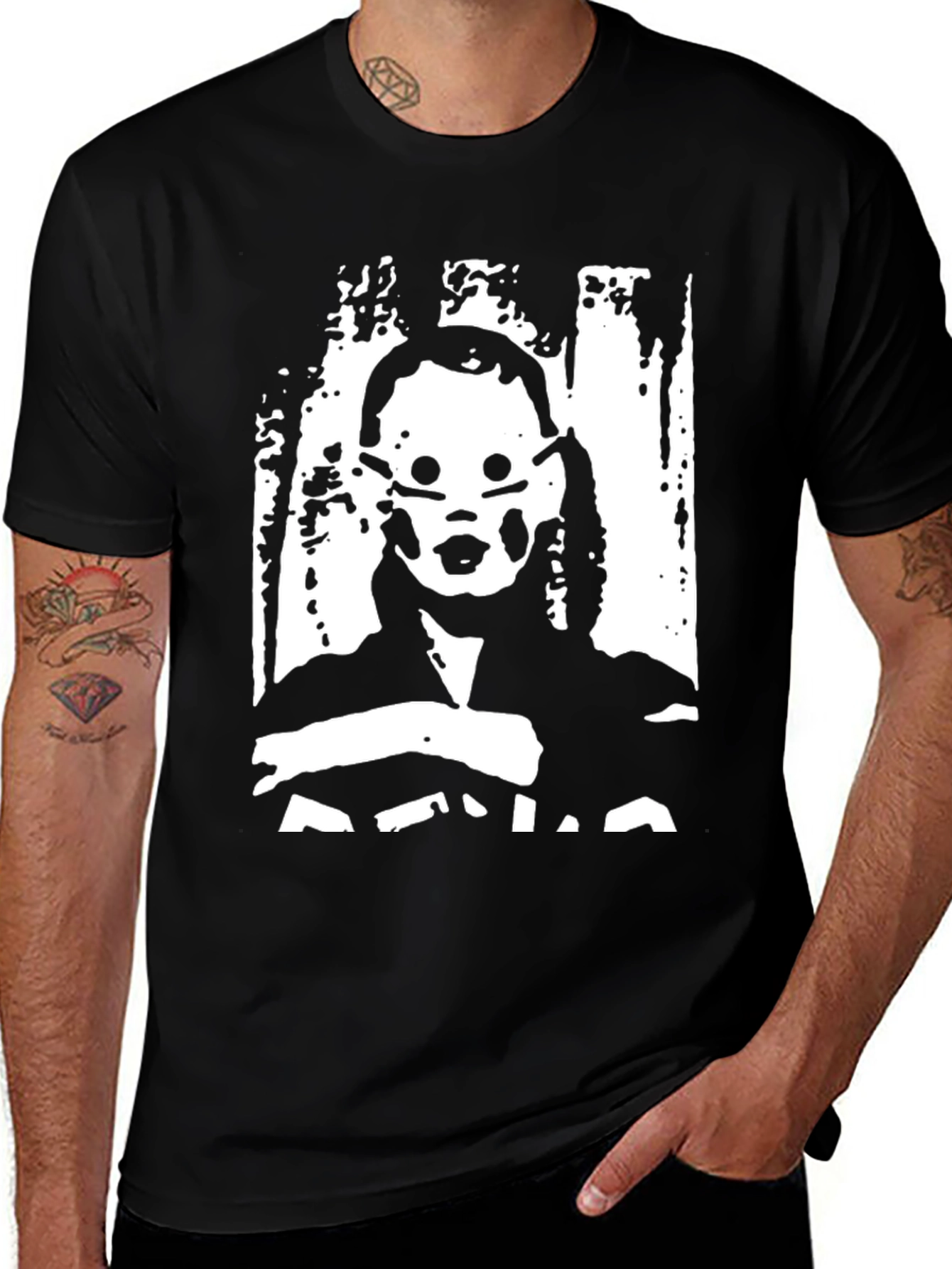 Variant 15 of Abstract Graphic Print Black T-Shirt