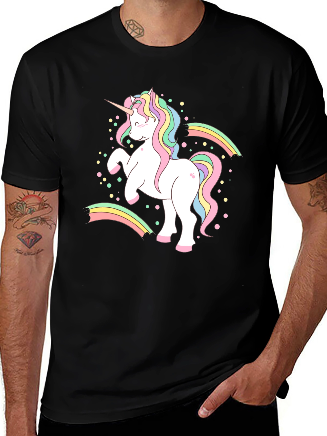 Variant 28 of Unicorn Rainbow Graphic T-Shirt - Cotton Casual Tee