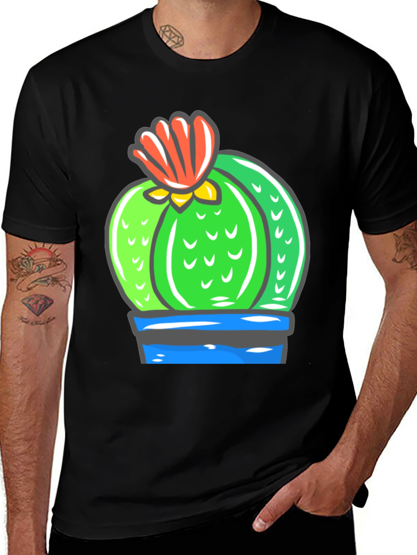 Variant 3 of Cactus Bloom Graphic Tee - Cool Desert Style