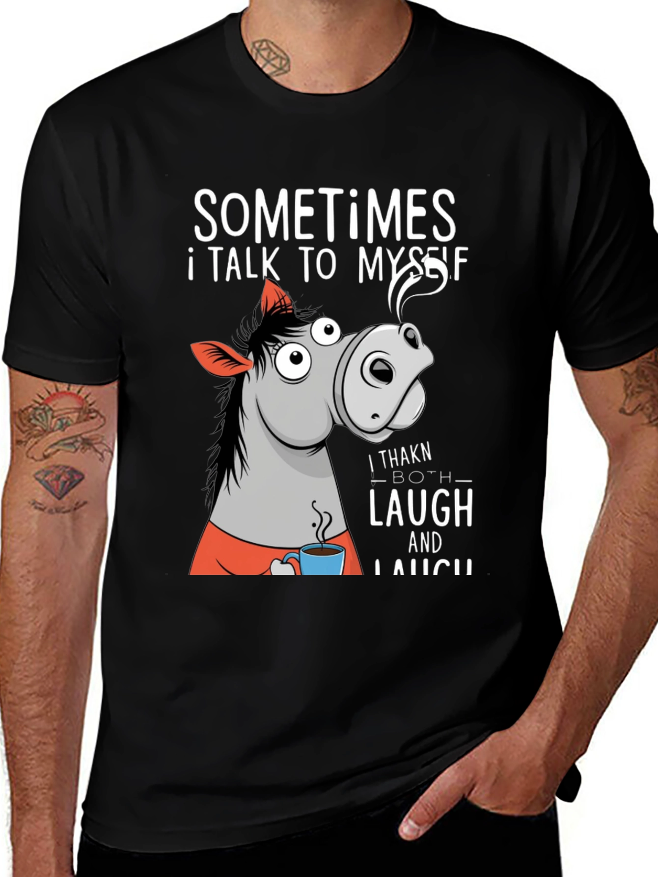 Variant 14 of Funny Horse T-Shirt - Sometimes I Talk To Myself
