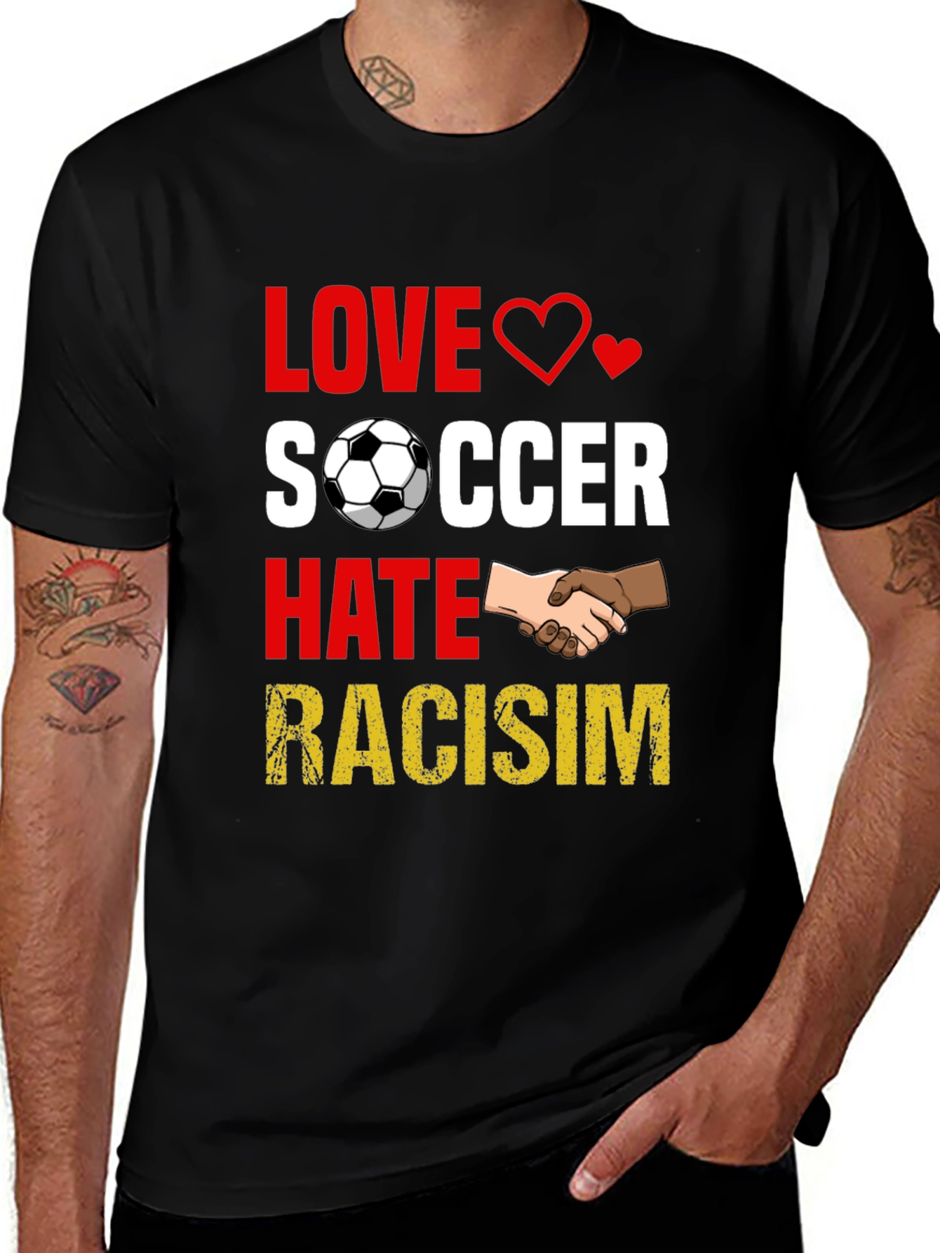 Variant 2 of Love Soccer, Hate Racism T-Shirt