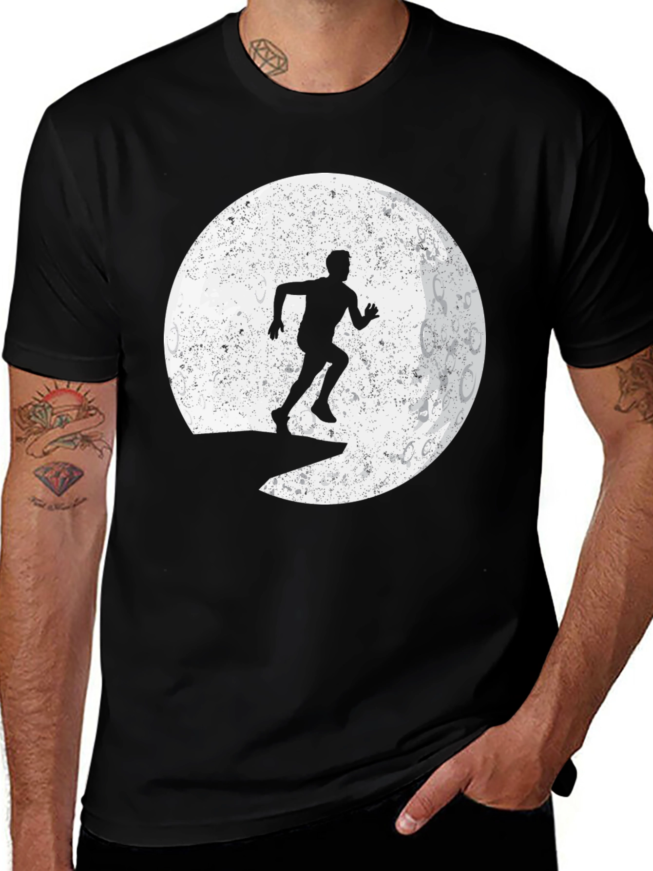 Variant 15 of Silhouette Runner Graphic T-Shirt - Black