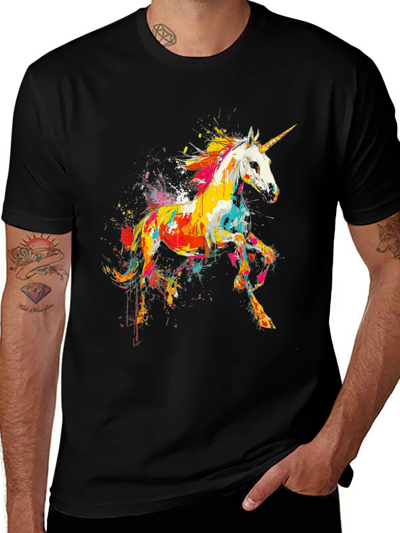 Variant 19 of Colorful Unicorn Graphic Print T-Shirt