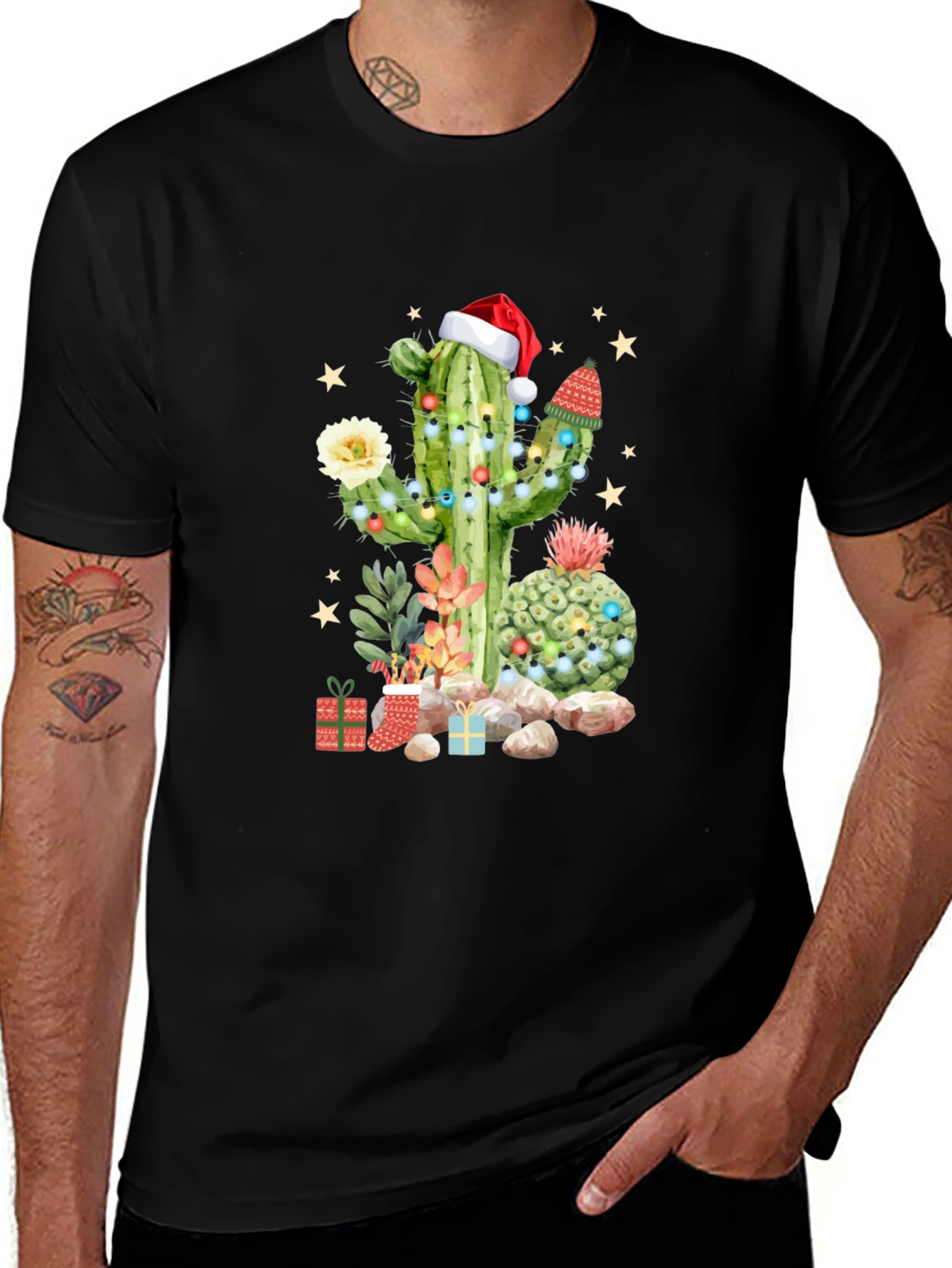 Festive Cactus Christmas T-Shirt