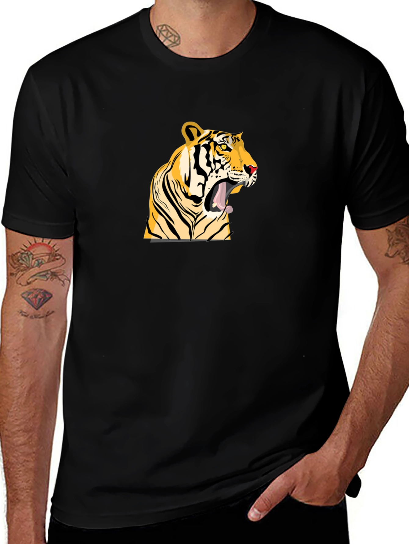 Variant 26 of Tiger Graphic Black T-Shirt