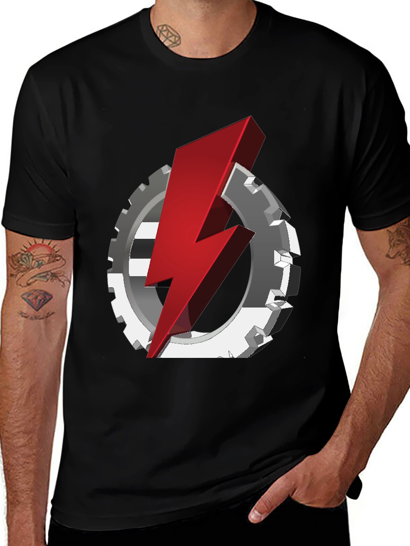 Variant 23 of Gear & Bolt Graphic Tee - Modern Style