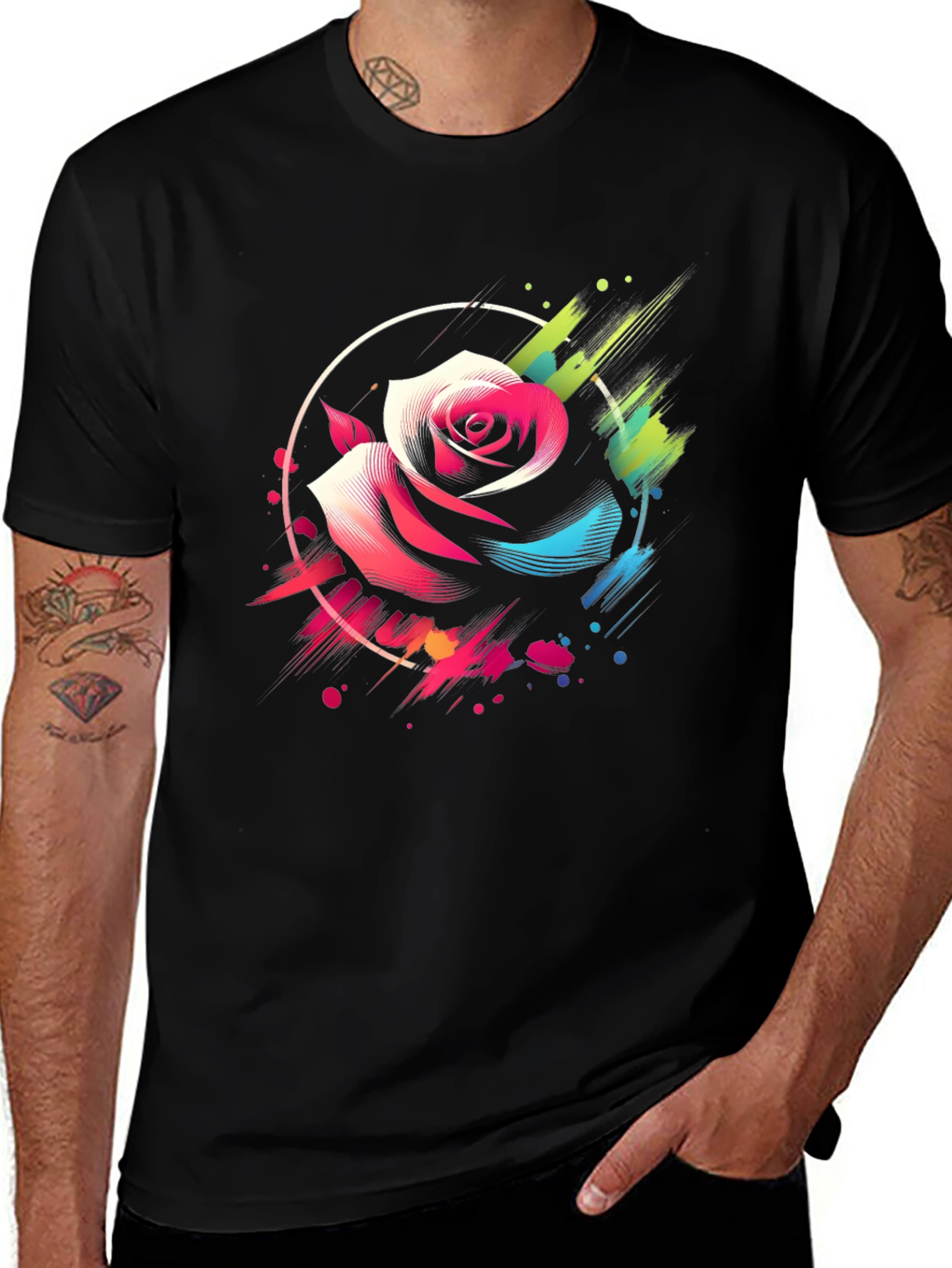 Variant 19 of Abstract Rose Graphic Tee - Modern Art Shirt