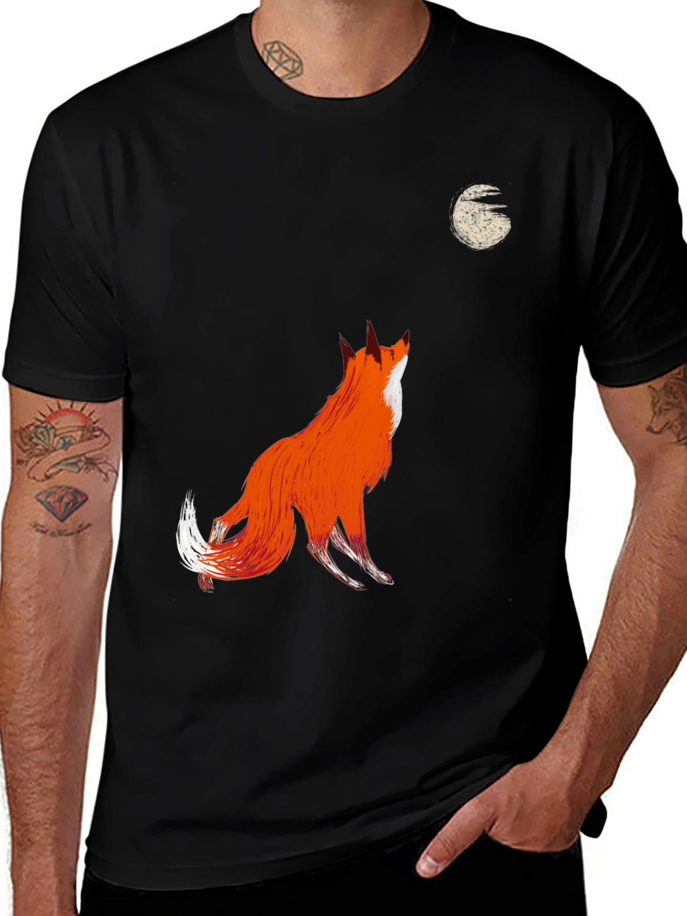 Variant 14 of Fox Howling at Moon Graphic Tee