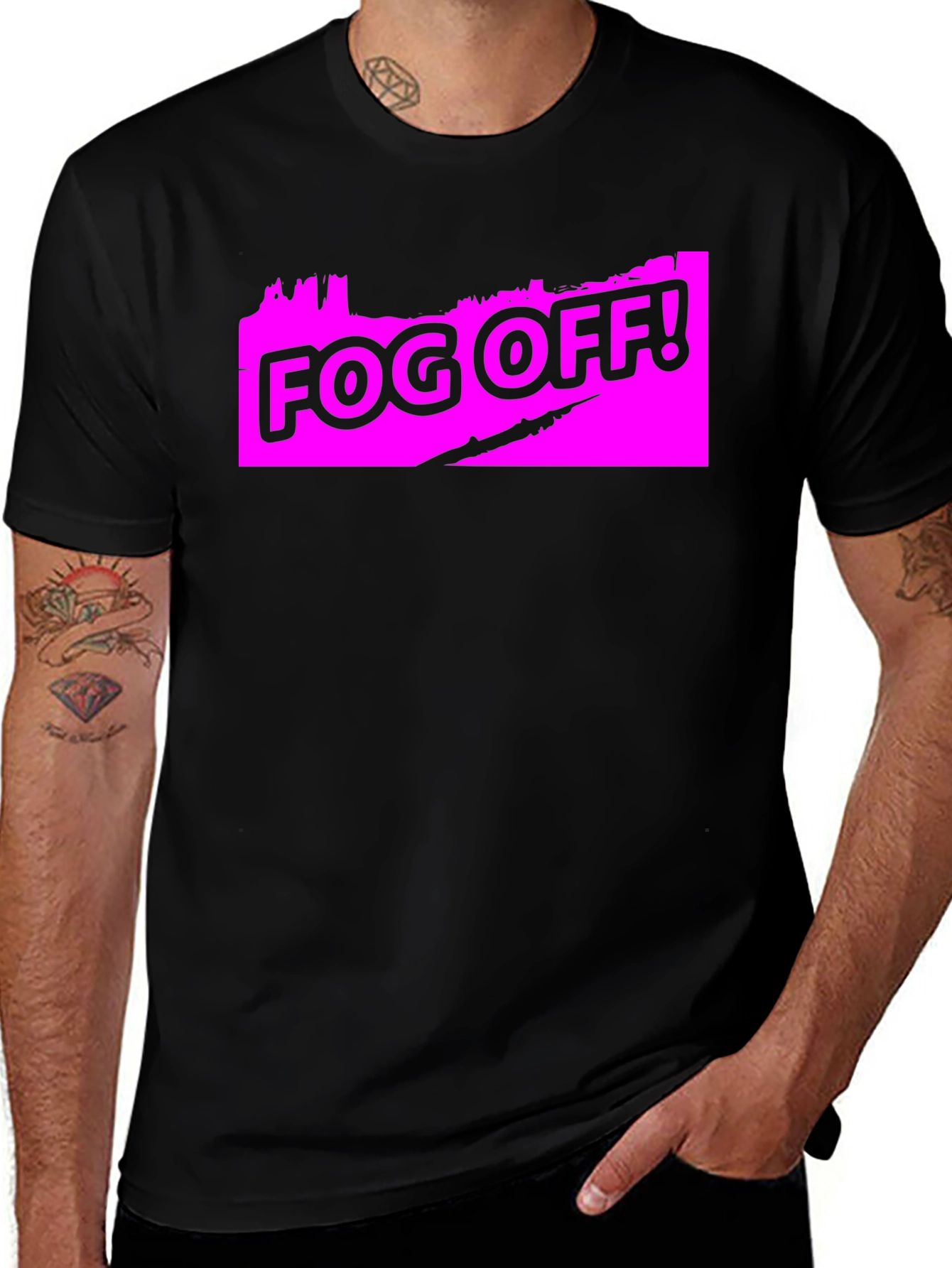 Variant 23 of Fog Off! Graphic Print Black T-Shirt