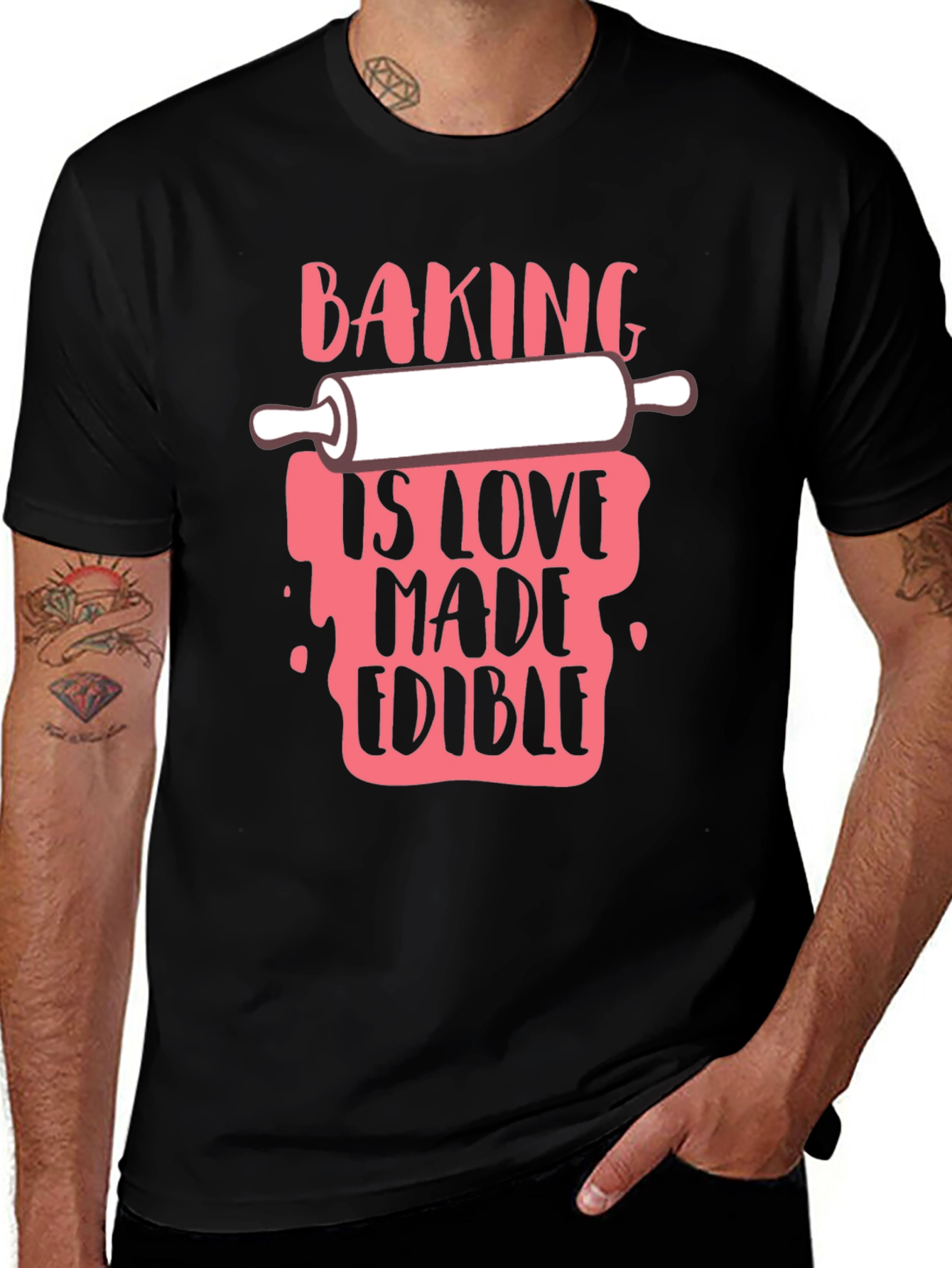 Variant 26 of Baking Is Love Made Edible Black T-Shirt