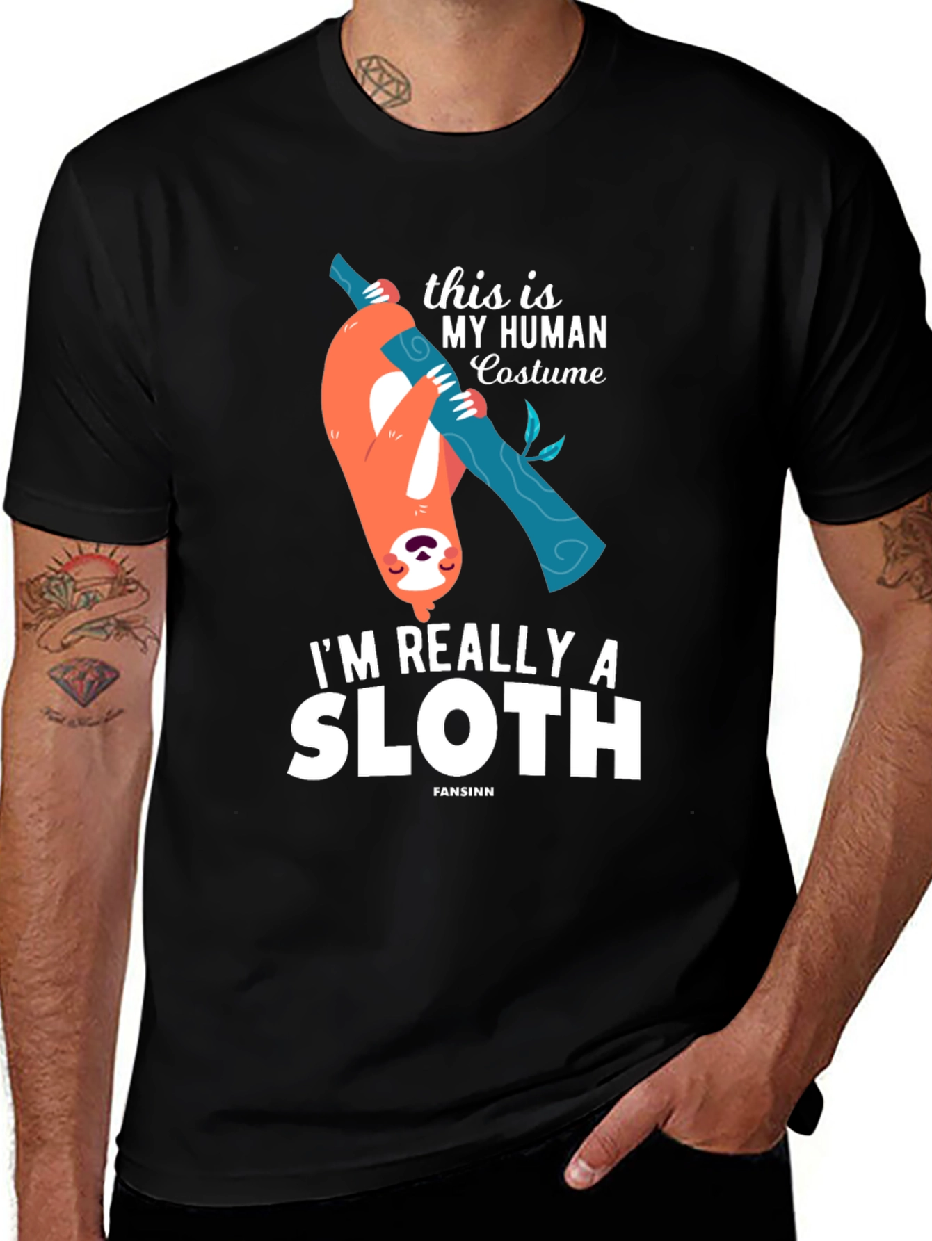 Funny Sloth Human Costume T-Shirt