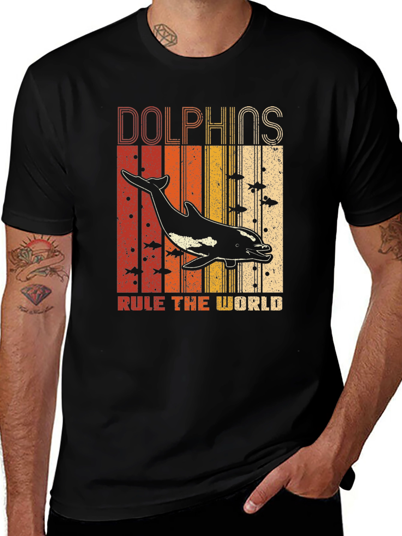 Variant 27 of Dolphins Rule The World Graphic T-Shirt