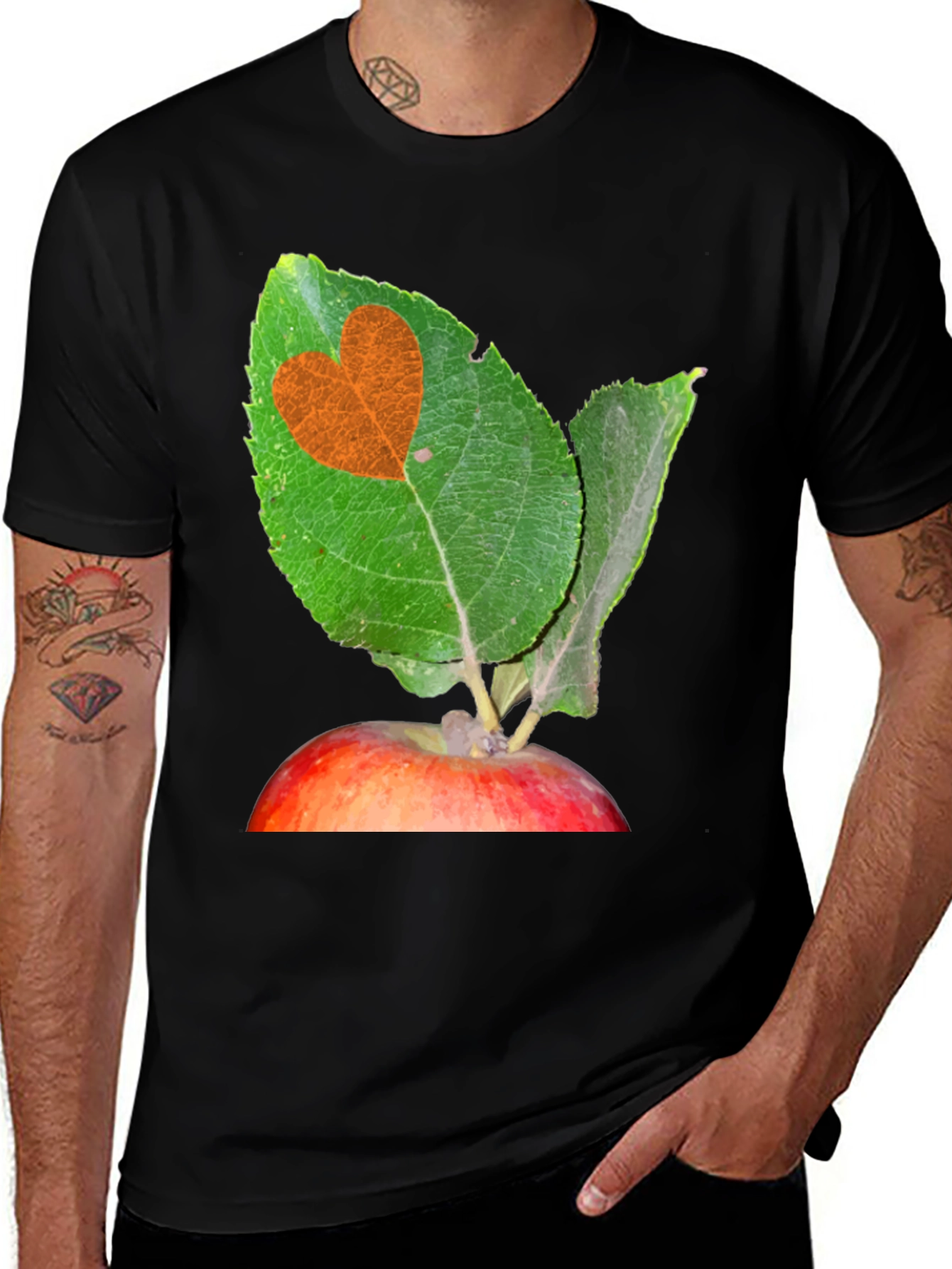 Variant 10 of Apple Heart T-Shirt - Nature Inspired Design