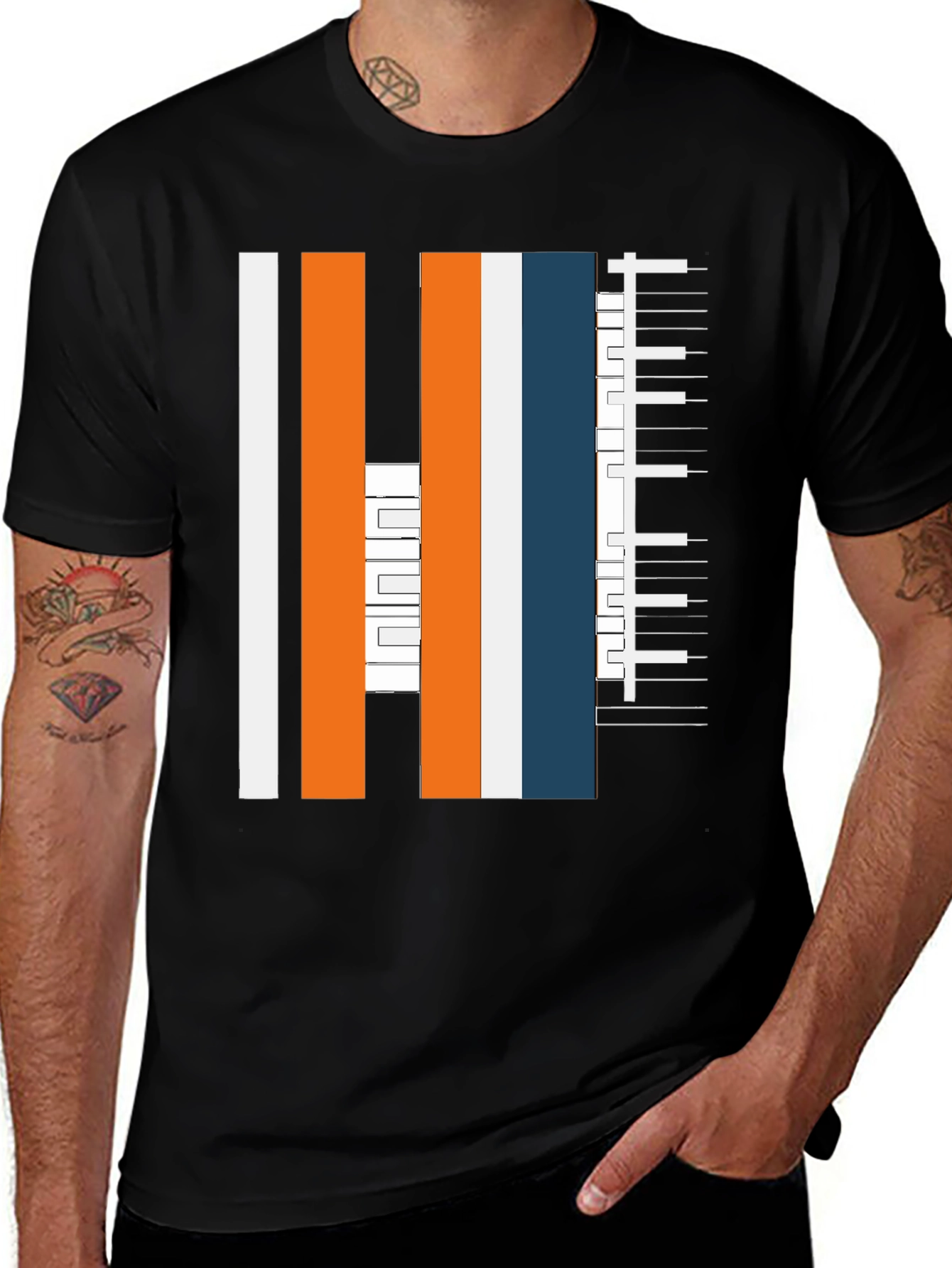 Variant 12 of Abstract Musical T-Shirt