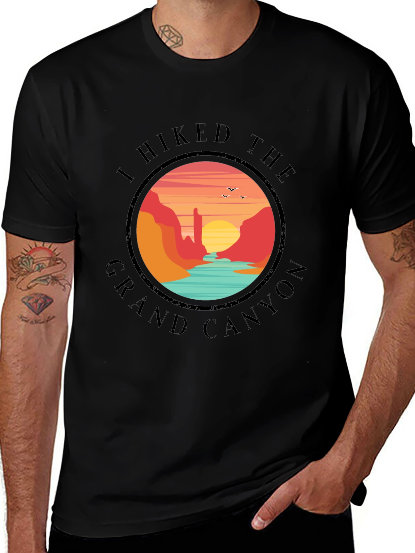Grand Canyon Hiker T-Shirt - Black