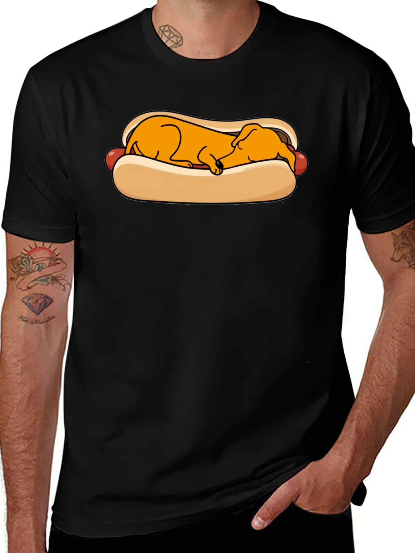 Variant 23 of Funny Hot Dog Dachshund Graphic T-Shirt