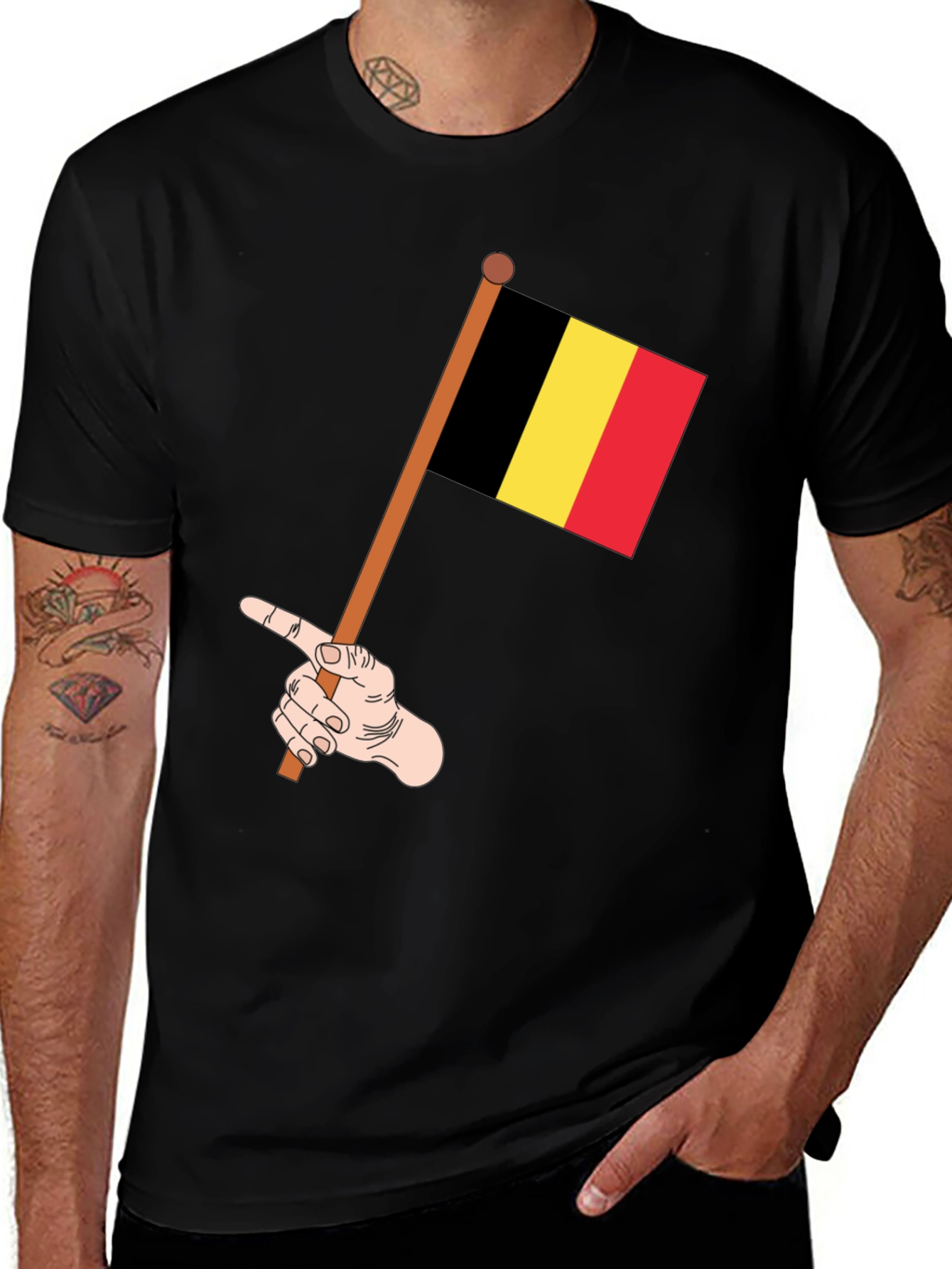 Belgium Flag Hand T-Shirt