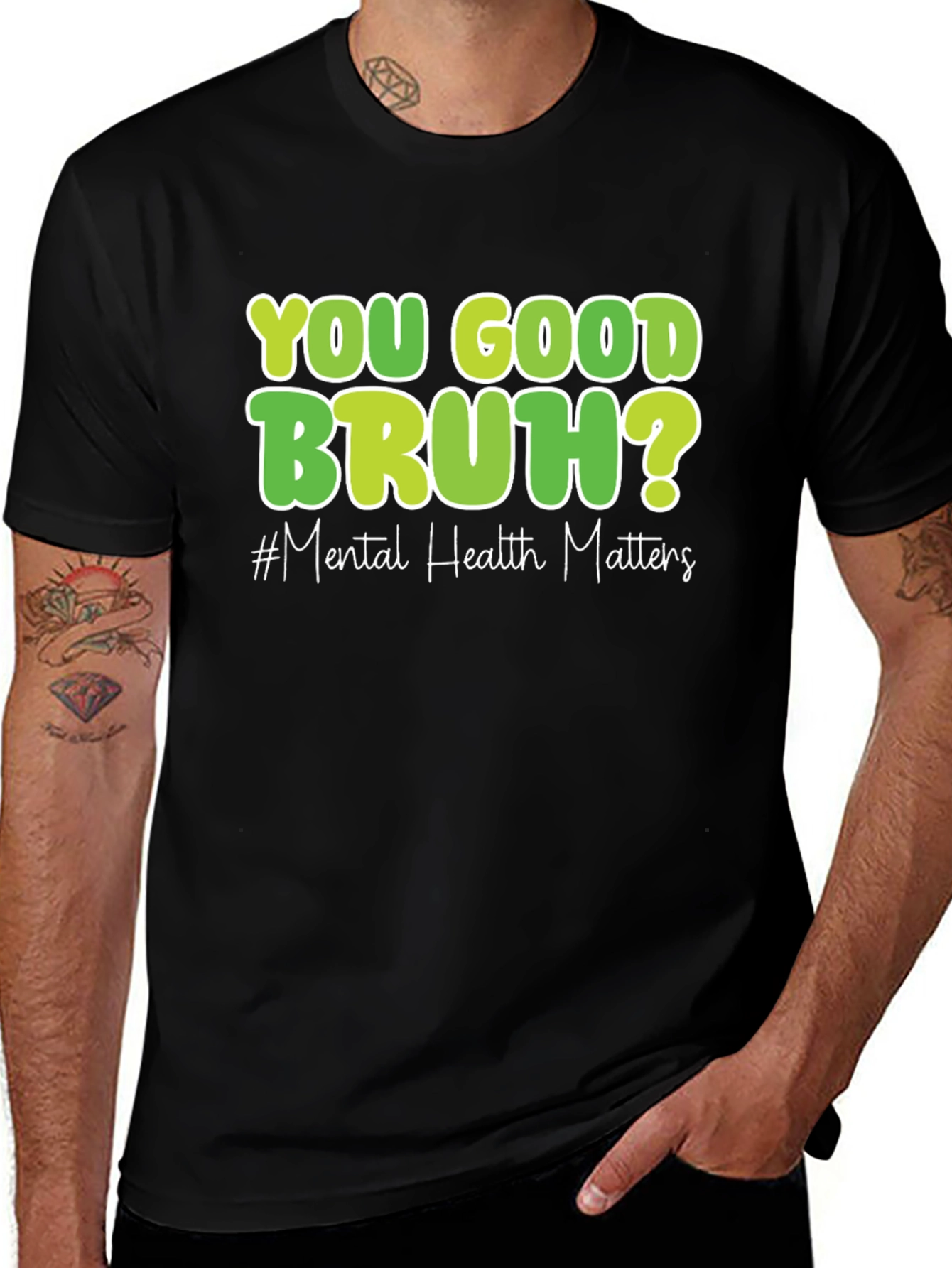 Variant 2 of You Good Bruh? Mental Health Matters T-Shirt