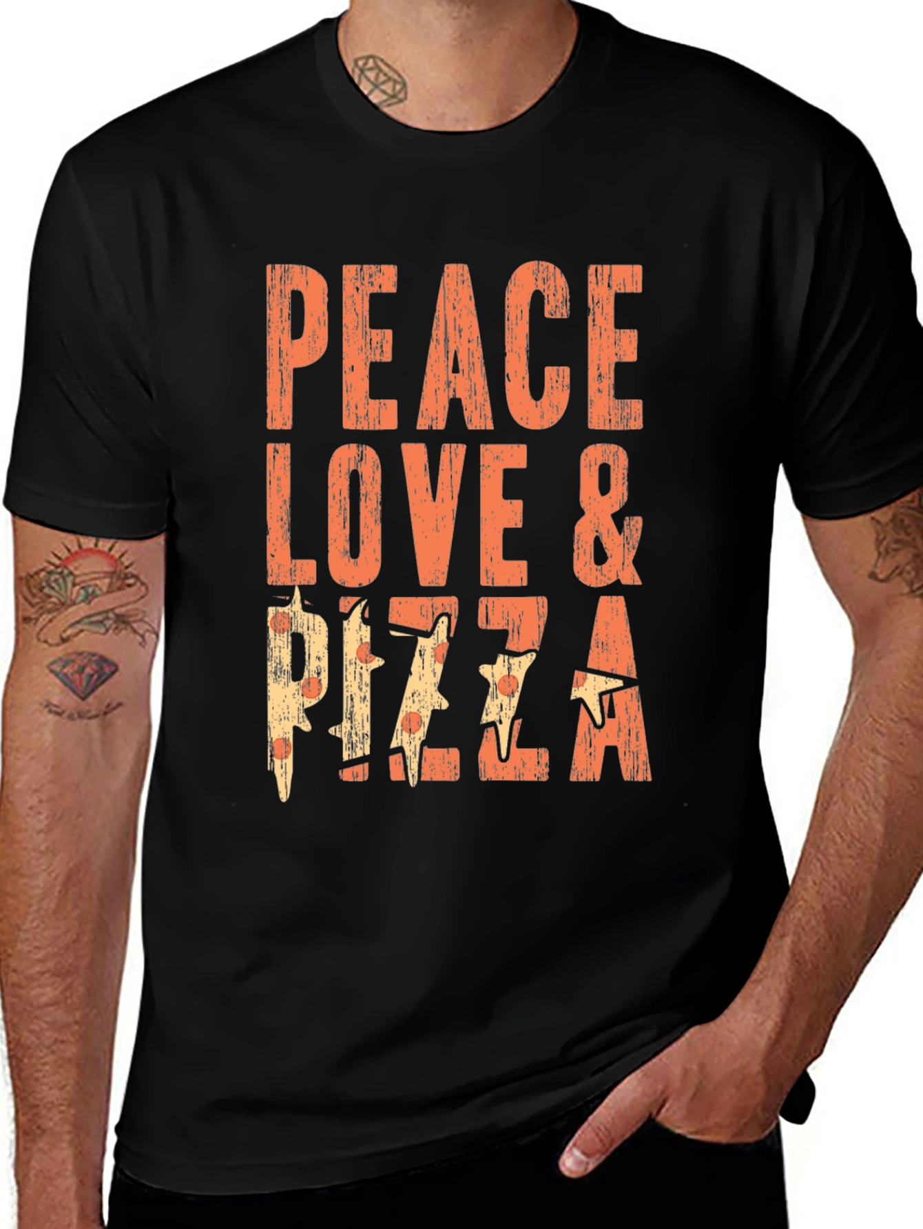 Variant 22 of Peace Love & Pizza Graphic Tee
