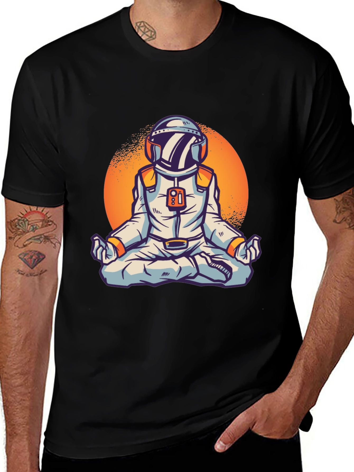 Variant 27 of Zen Astronaut Graphic Tee - Black