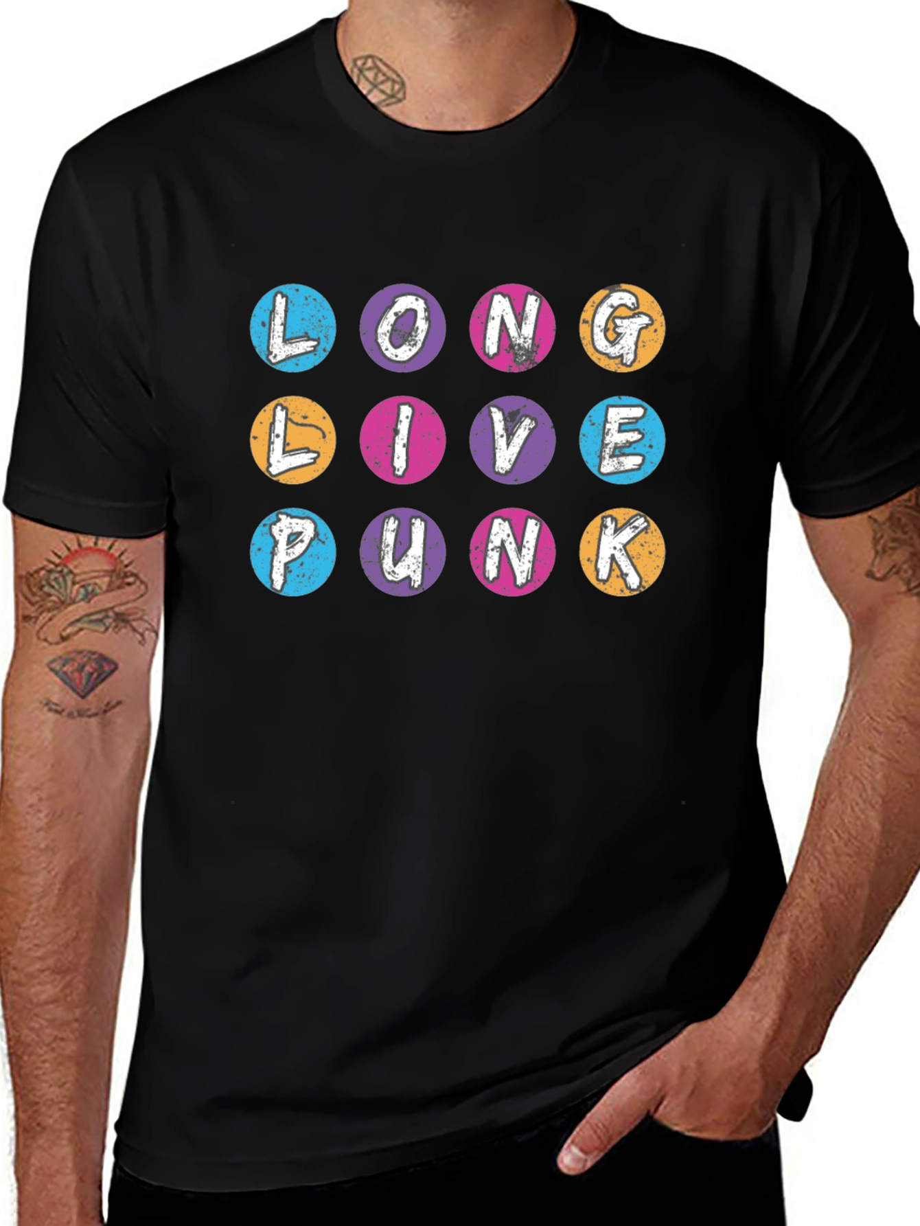 Variant 13 of Long Live Punk Graphic T-Shirt - Crew Neck, Black