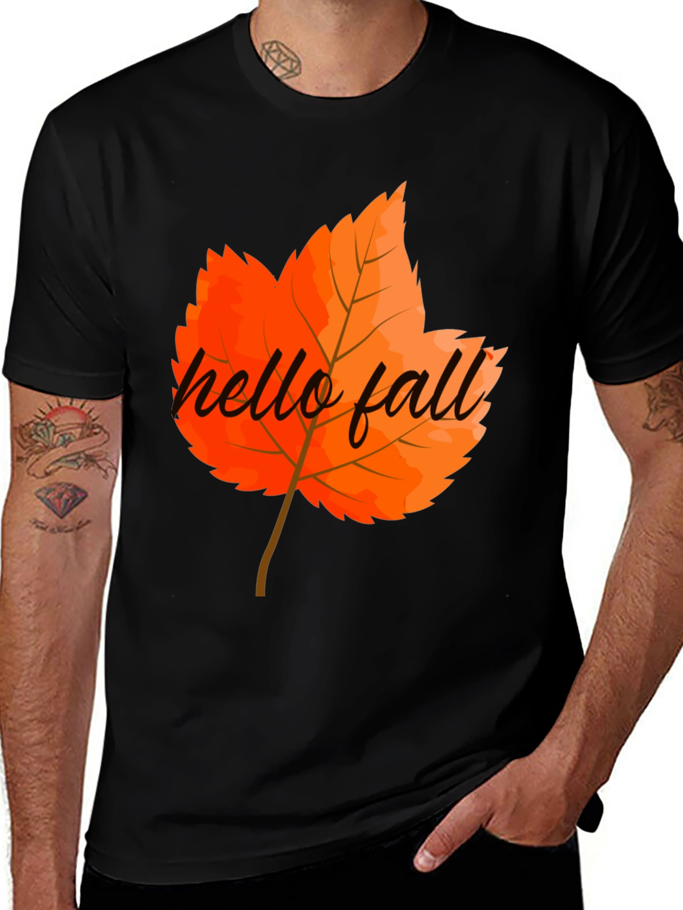 Variant 16 of Hello Fall Graphic Tee - Autumn Leaf T-Shirt