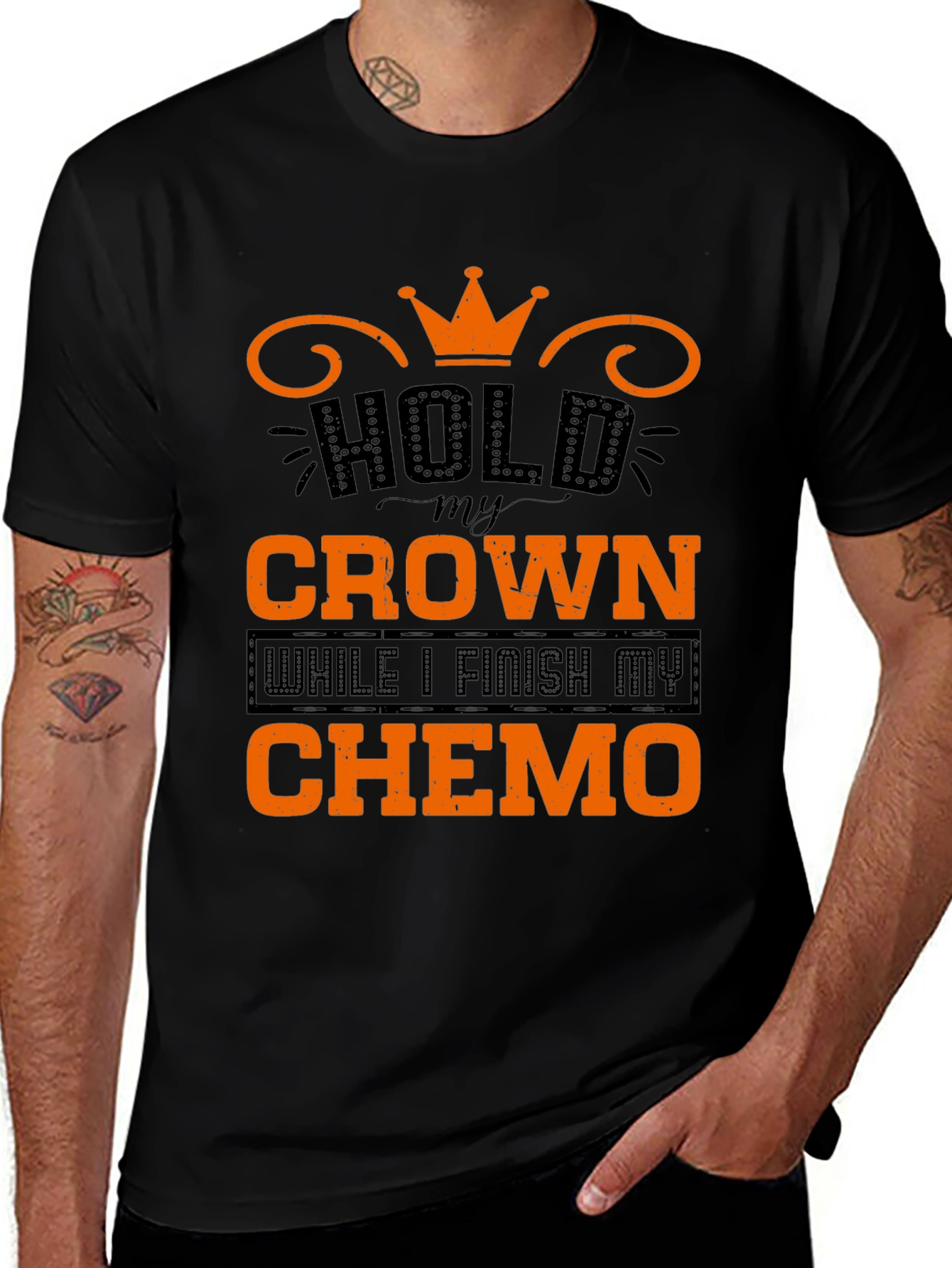 Variant 14 of Hold My Crown Chemo Support T-Shirt - Cancer Awareness