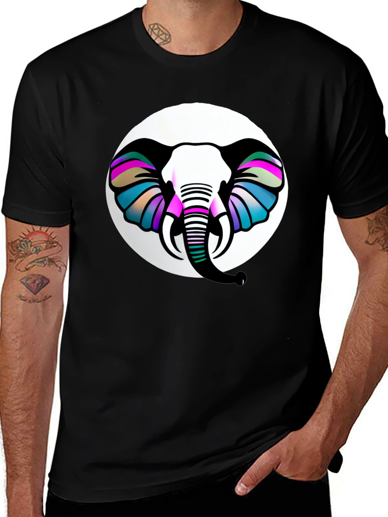 Variant 2 of Elephant Graphic Tee - Stylish Animal Design