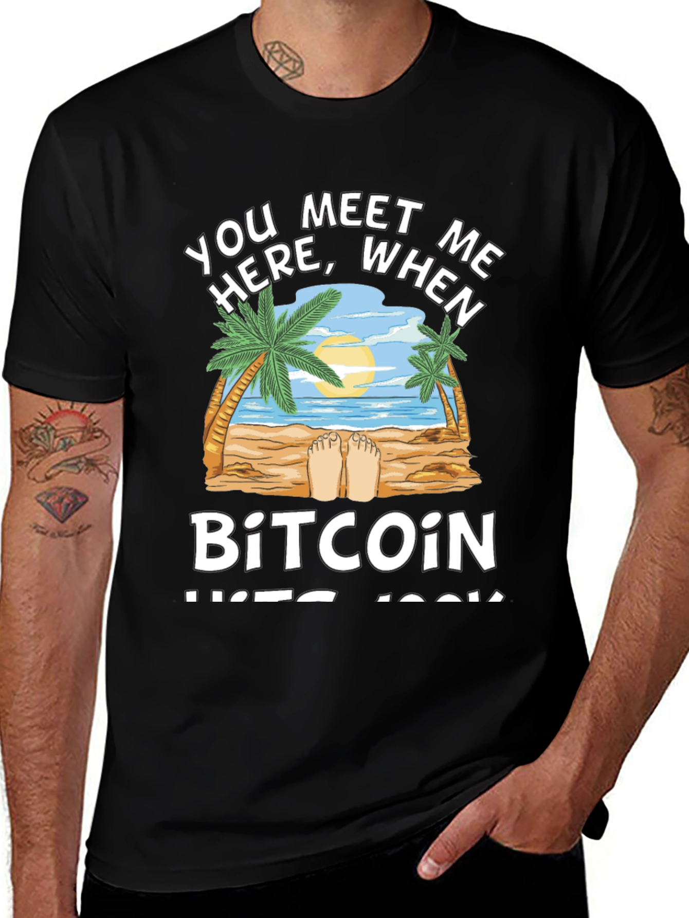 Bitcoin Beach T-Shirt - Crypto Paradise