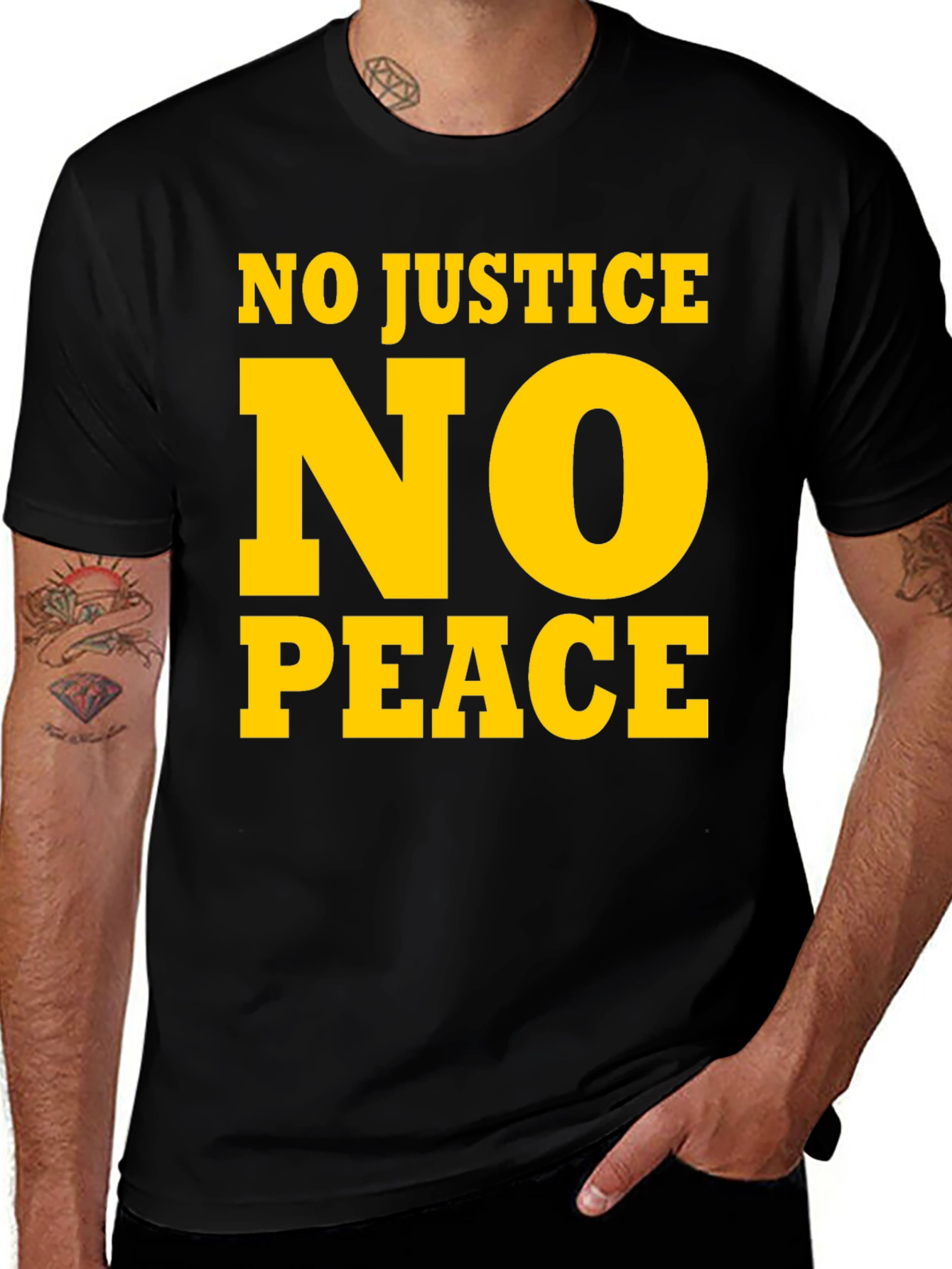 Variant 11 of No Justice, No Peace Graphic Tee - Black