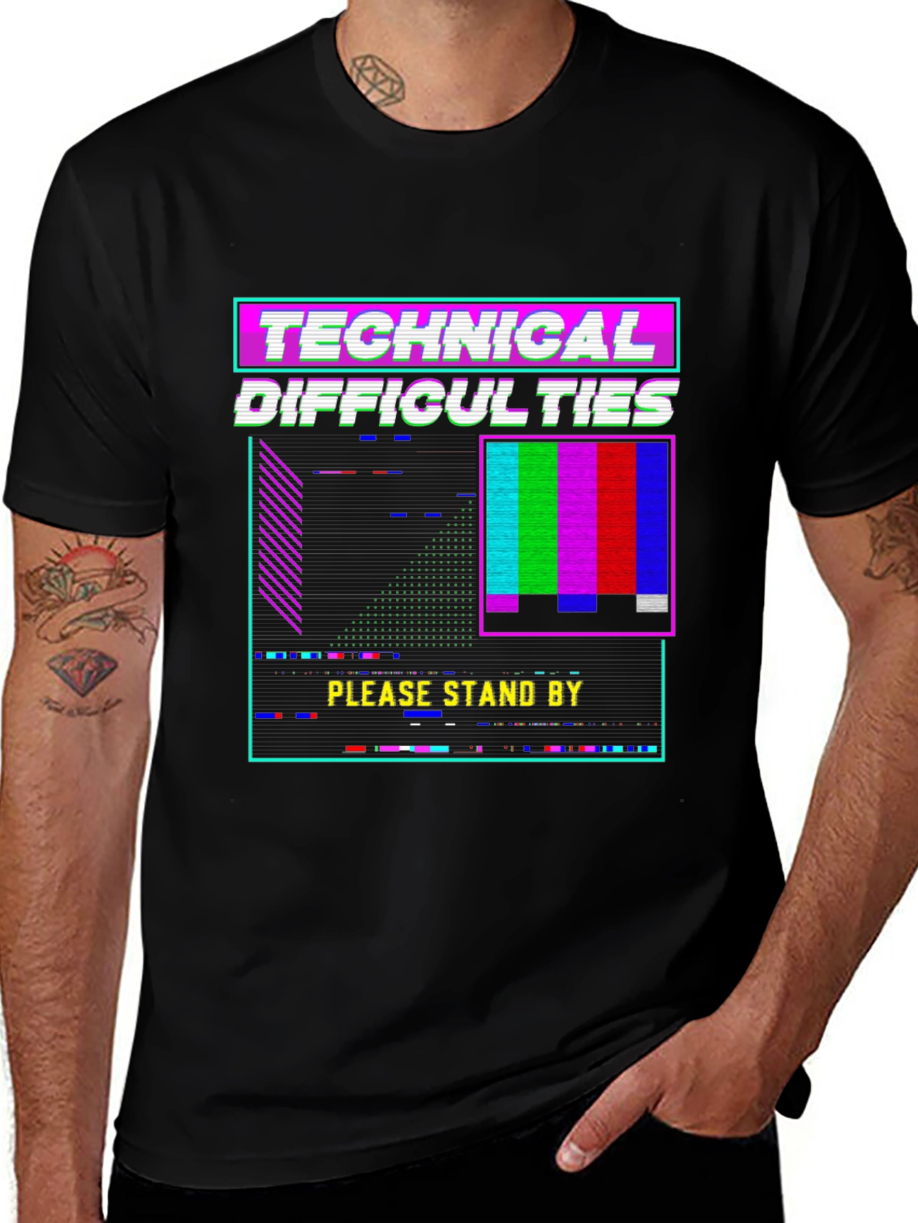 Variant 11 of Technical Difficulties Black T-Shirt