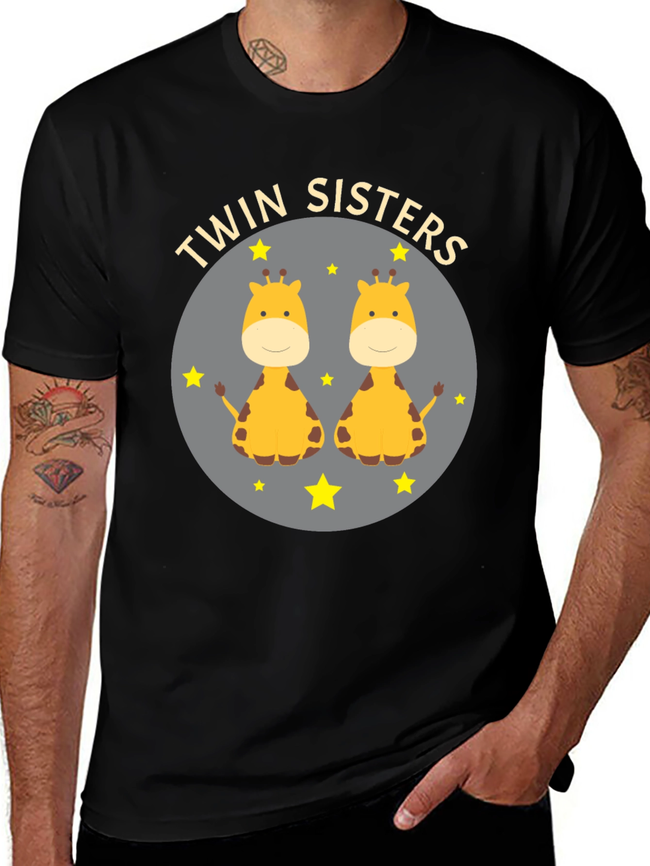 Twin Sisters Giraffe Graphic Tee