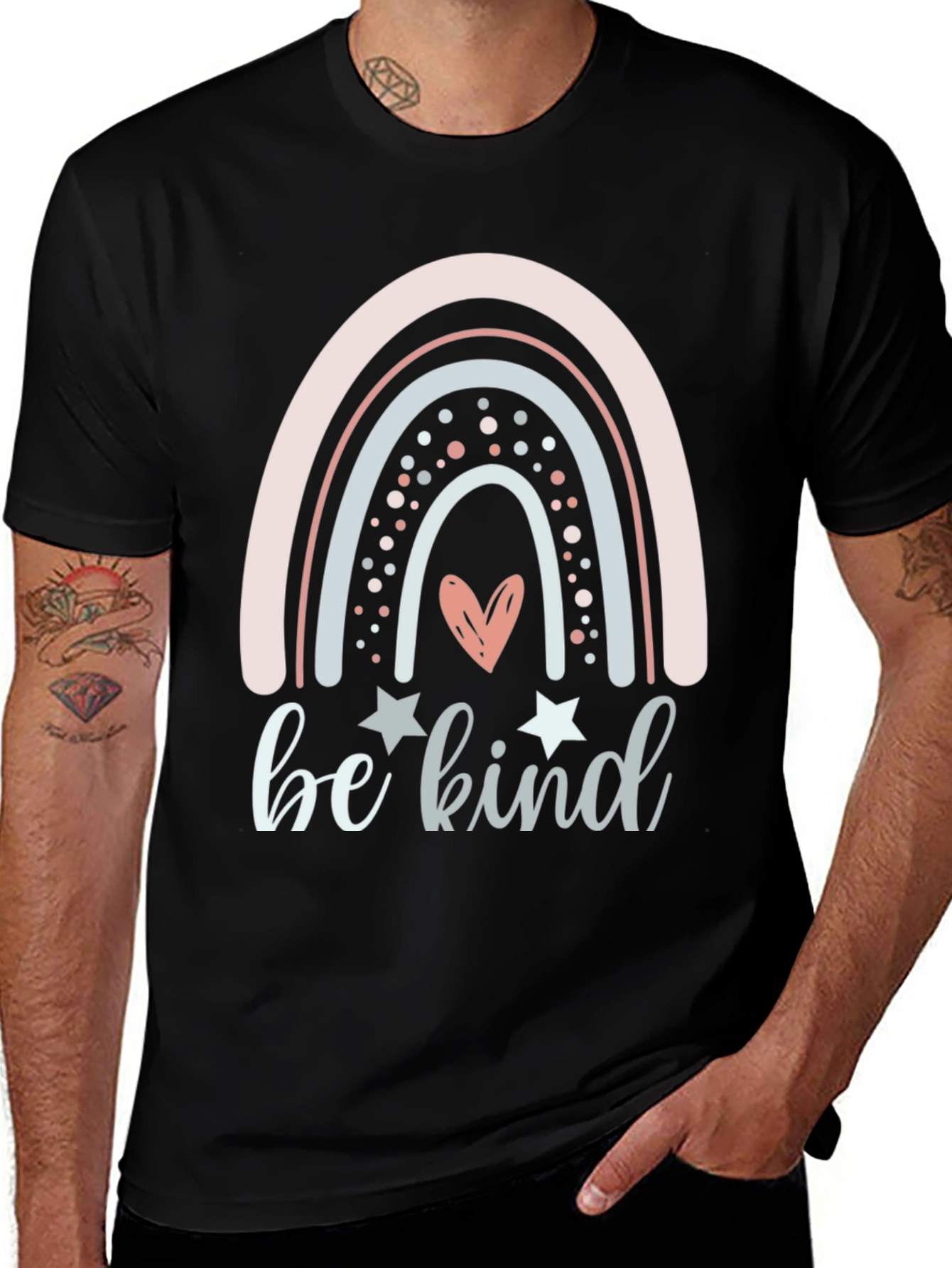 Variant 19 of Be Kind Rainbow Graphic Tee - Comfort & Style