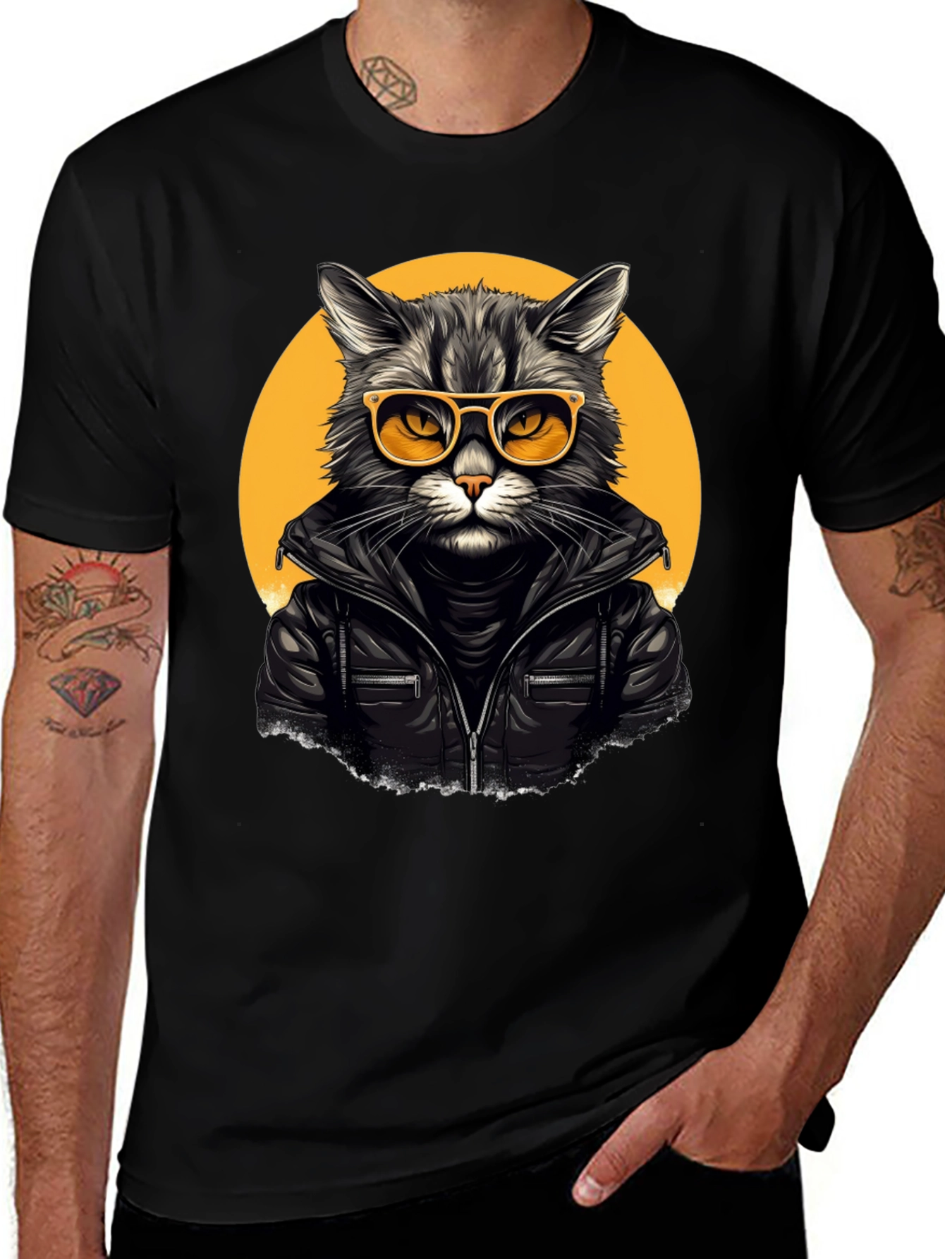 Variant 23 of Cool Cat Biker T-Shirt