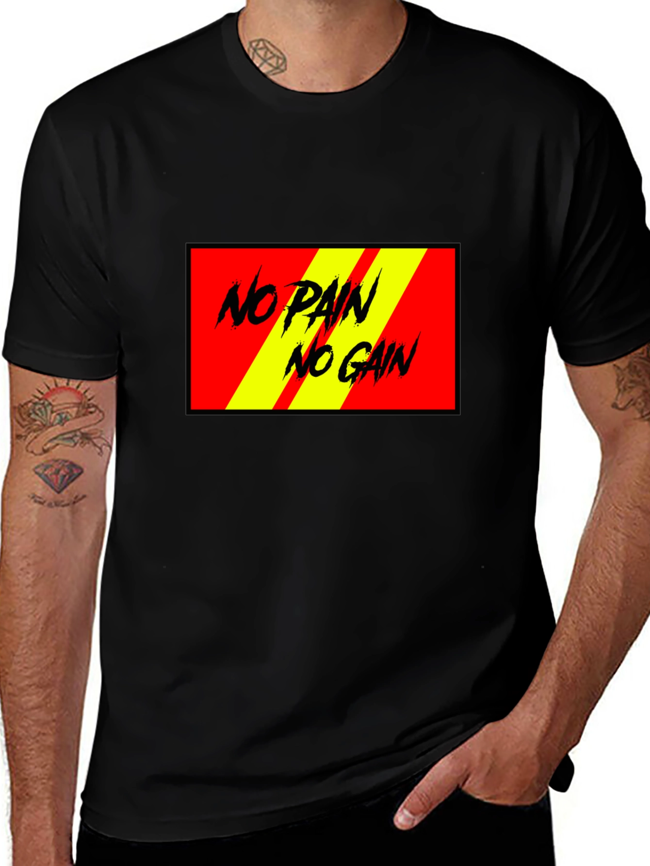 Variant 23 of No Pain No Gain Black Graphic Tee