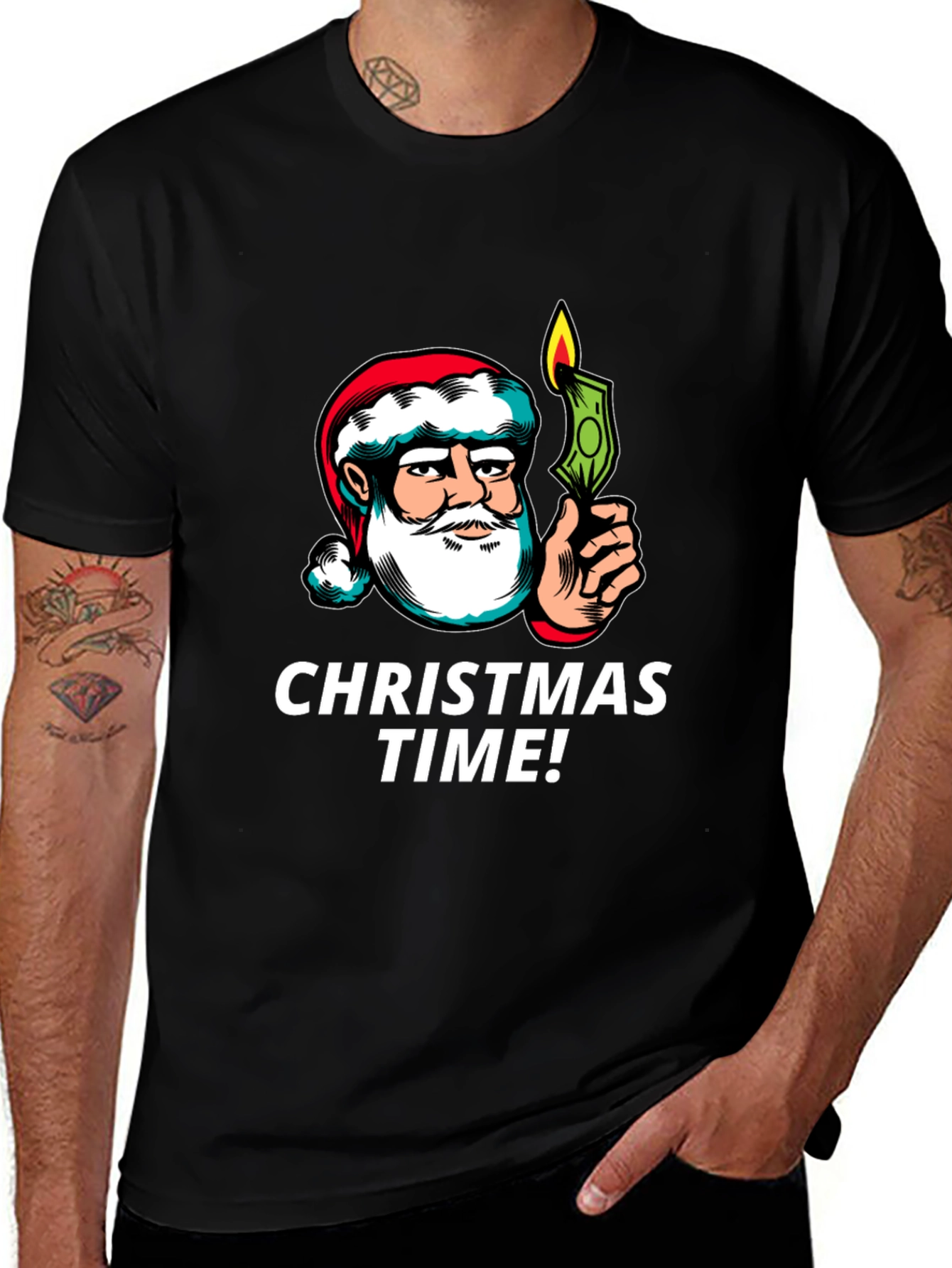 Christmas Time Santa Money T-Shirt