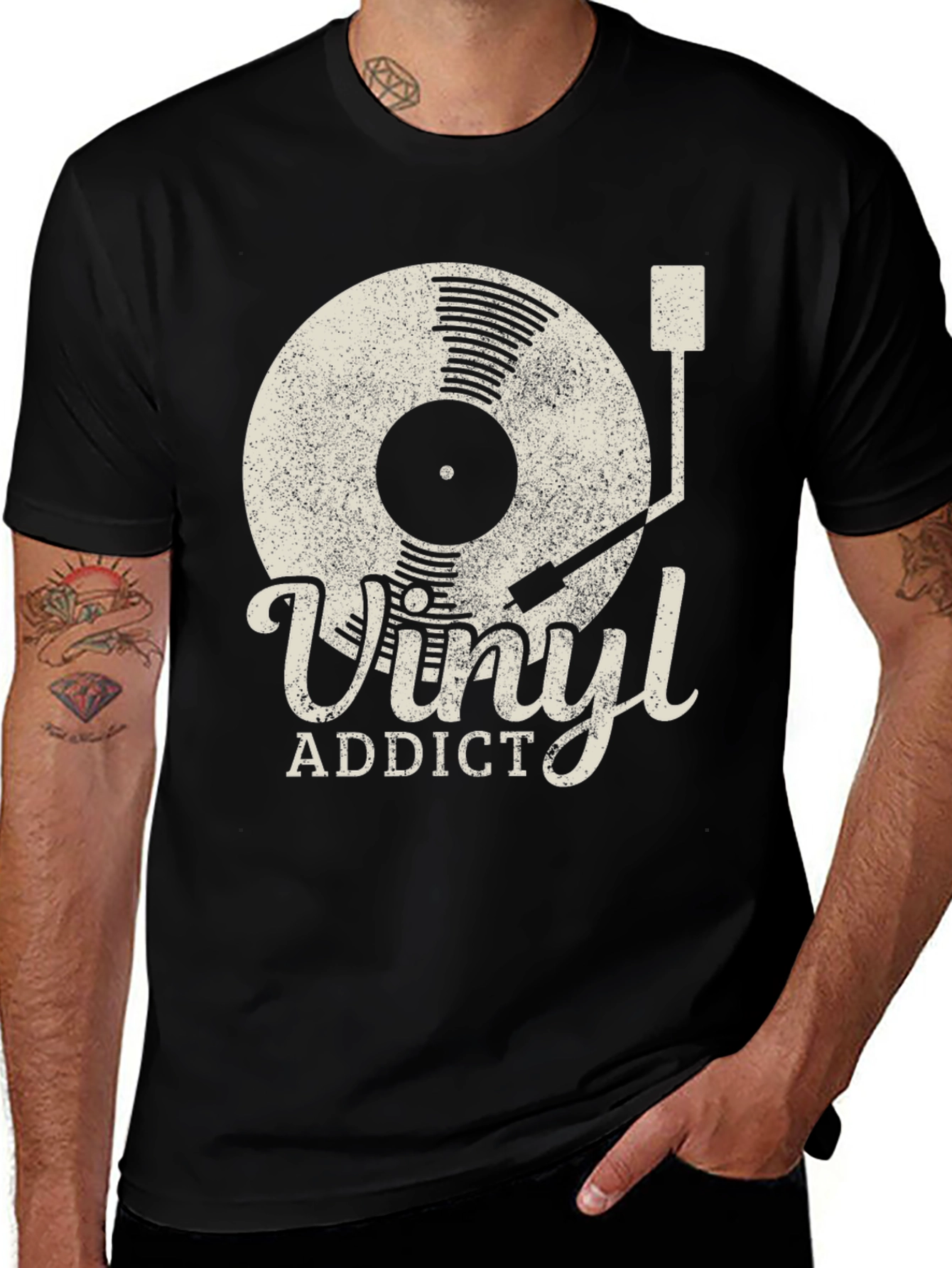 Variant 14 of Vinyl Addict T-Shirt Retro Style Music Lover Tee